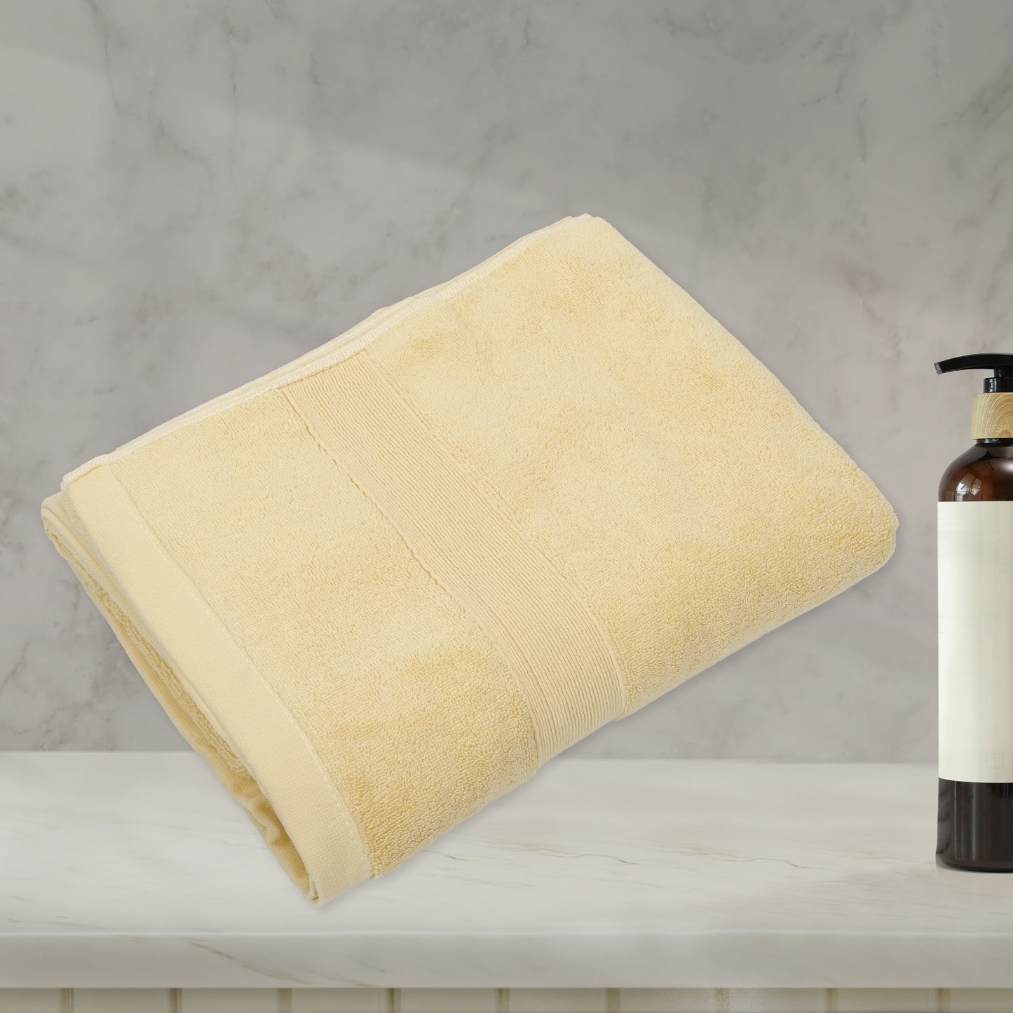 1 Pc Plain Soft Absorbent Cotton Bath Towel, Khaki 27.56"x55.12"