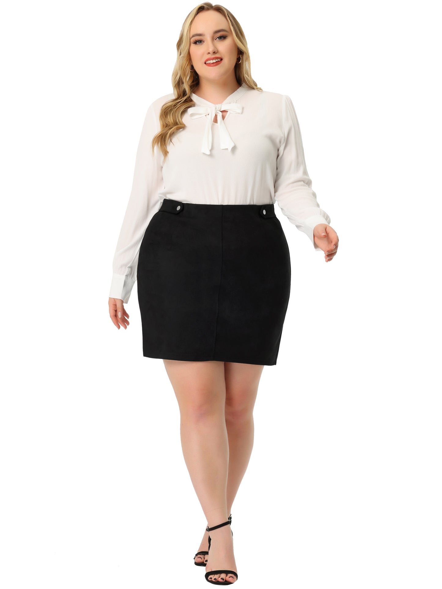 Women Plus Size Skirts Faux Suede Sexy Short Bodycon Mini Skirt