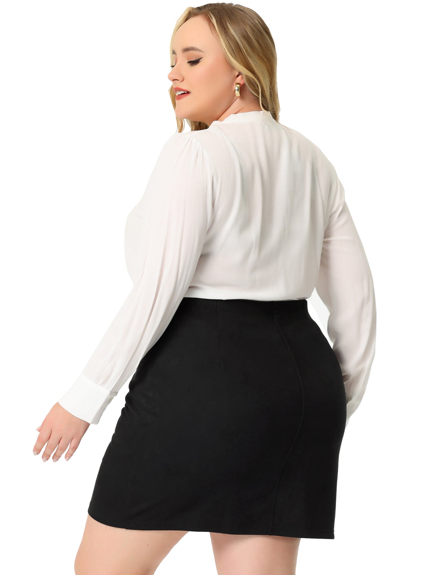 Women Plus Size Skirts Faux Suede Sexy Short Bodycon Mini Skirt
