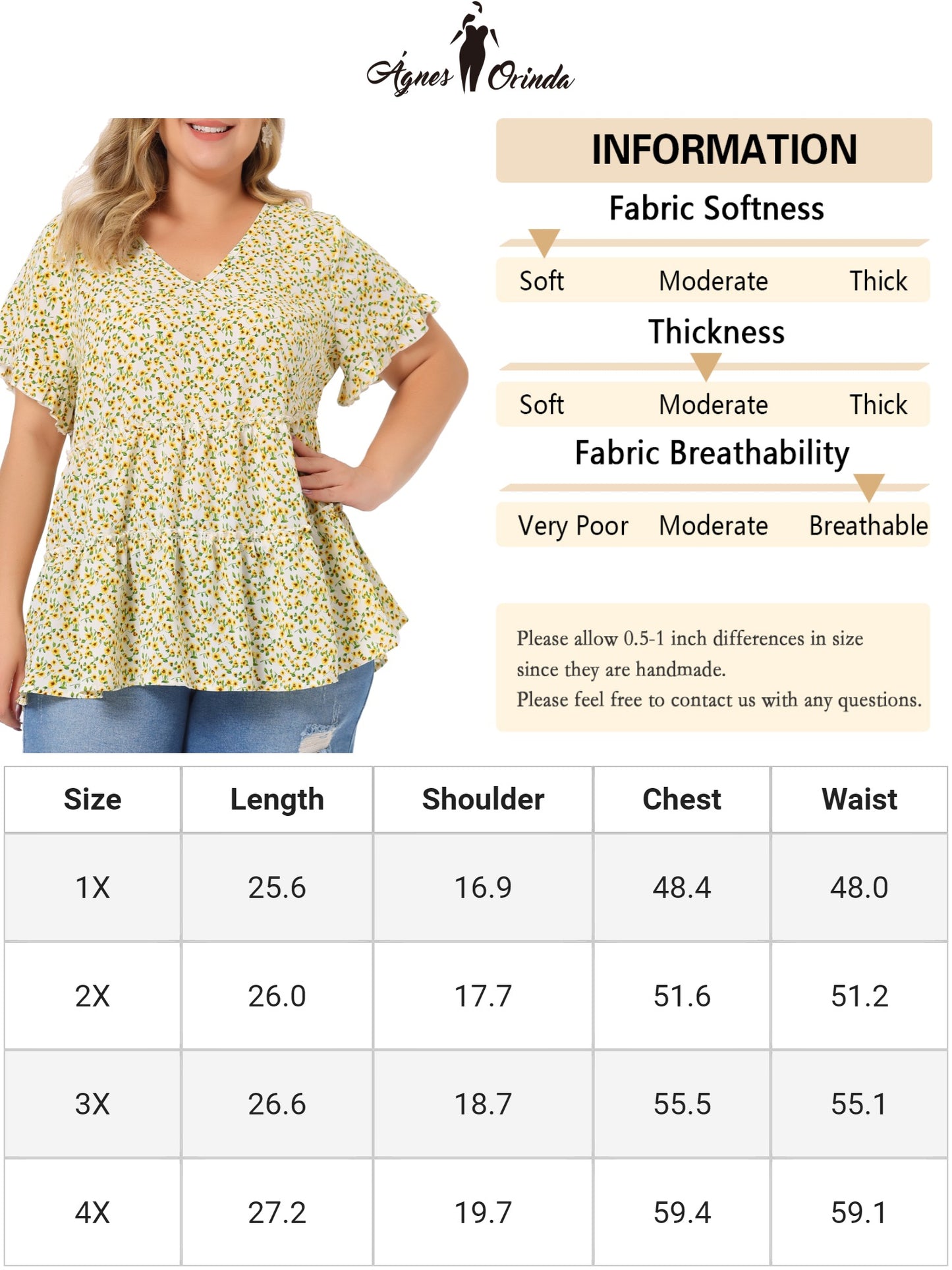 Women's Plus Size Blouse Summer Tops V Neck Short Sleeve Boho Floral Babydolls Blouse