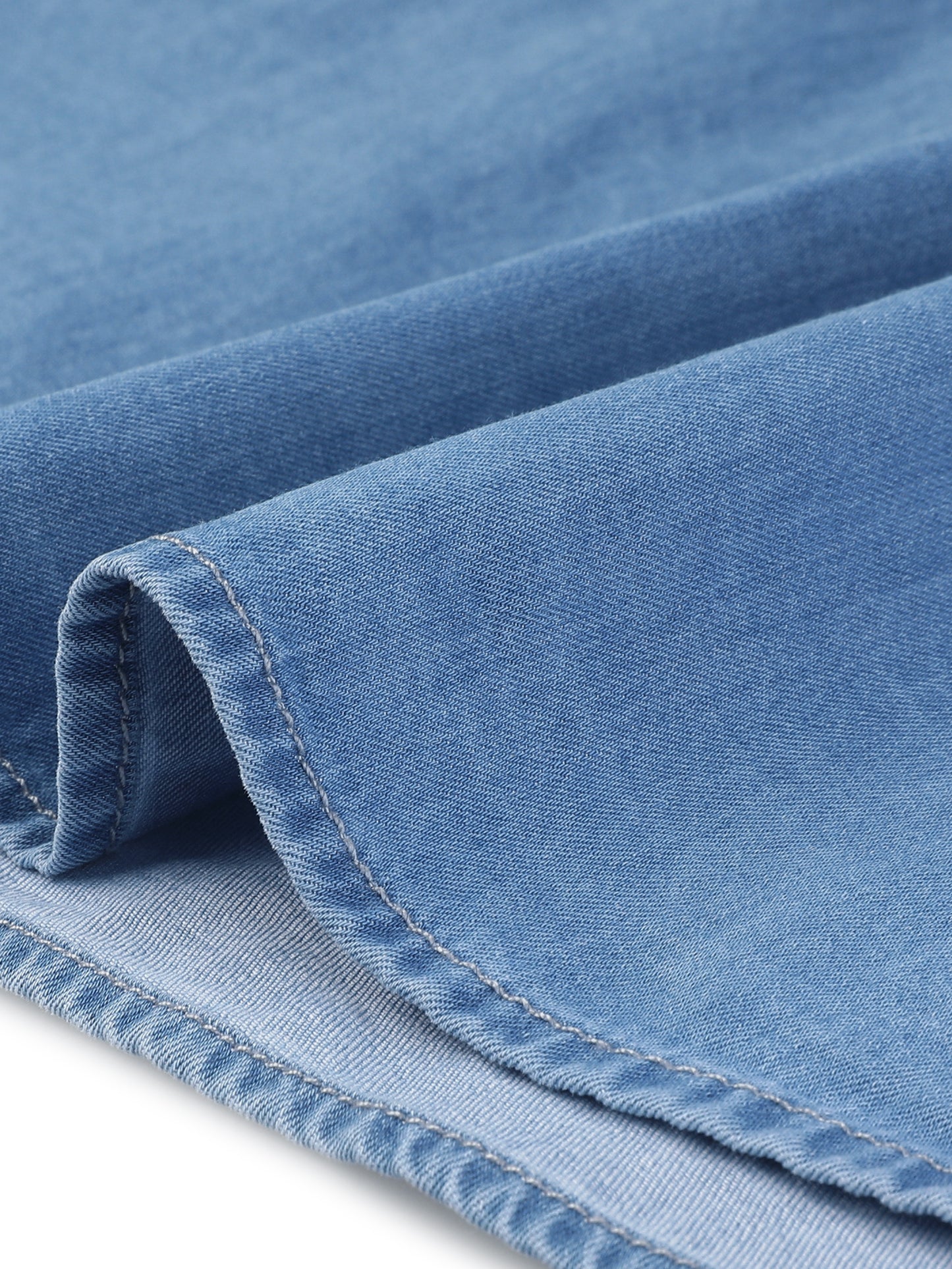 Women Plus Size Denim Shirt Roll Sleeve Top Chambray Button Down Shirt