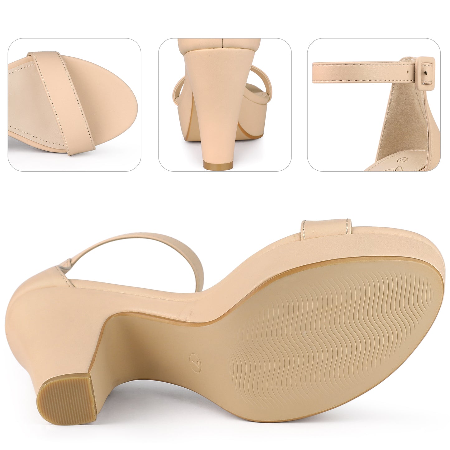 Sandalias de plataforma con tacón grueso para mujer