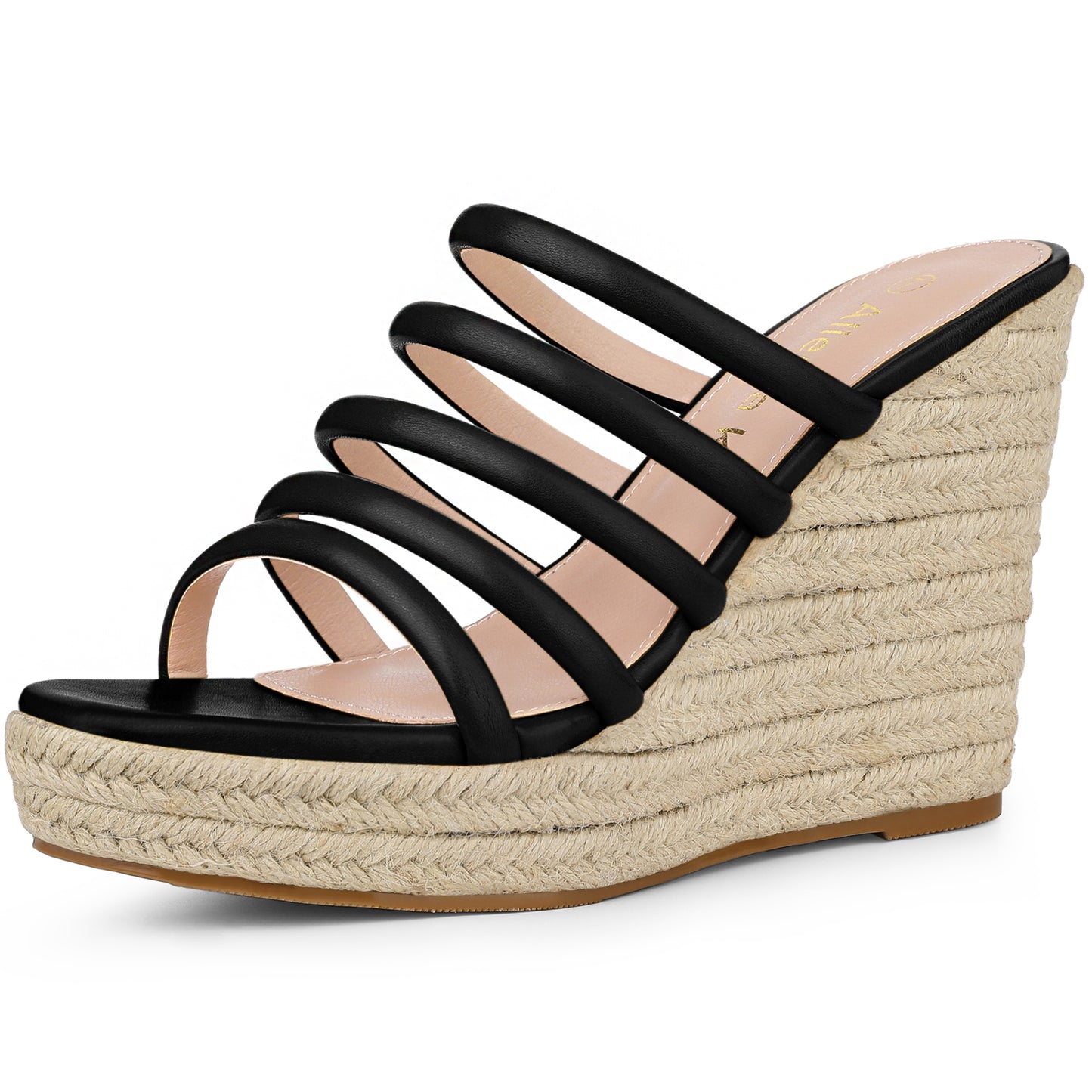 Sandalias de plataforma con tiras y cuña para mujer
