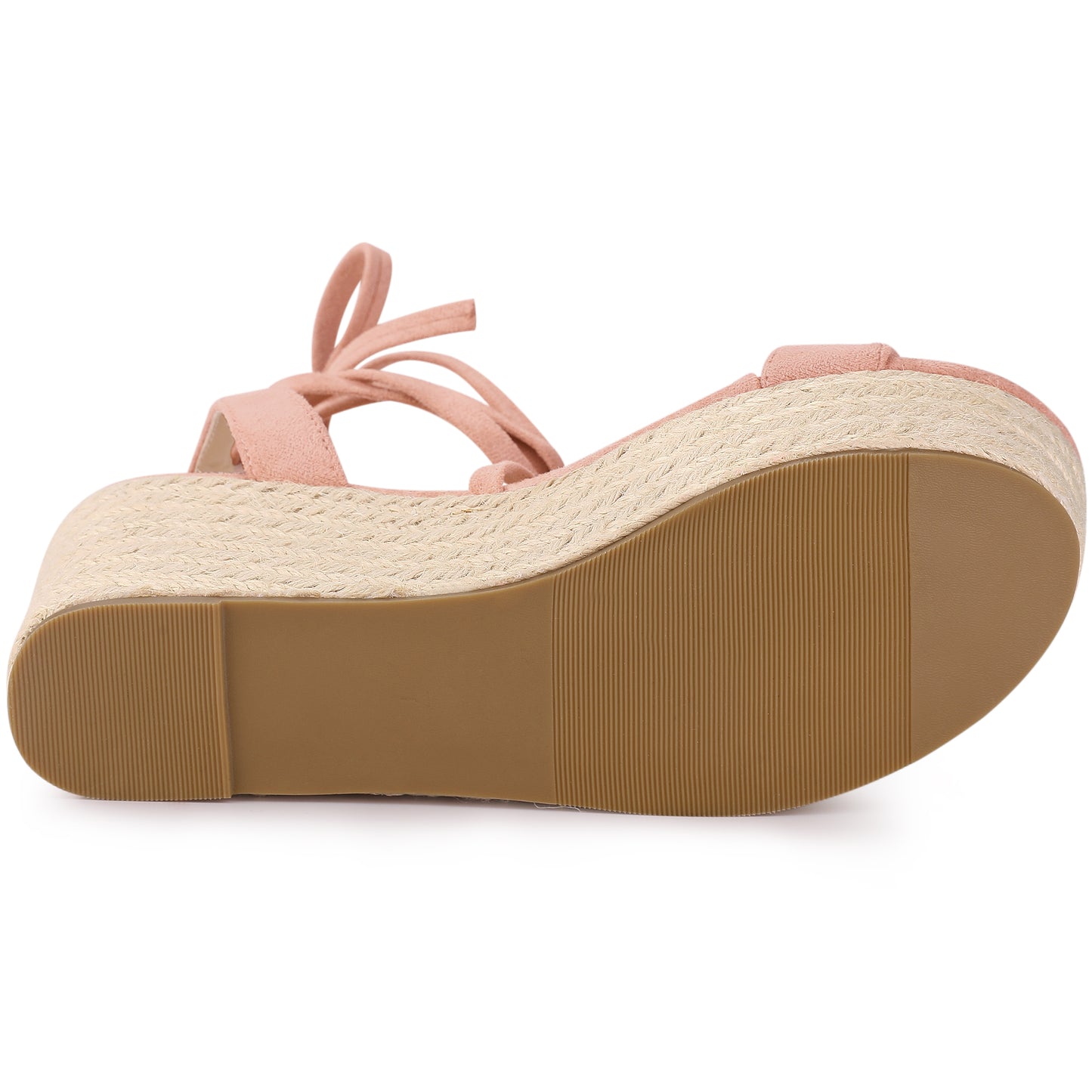 Sandalias de plataforma con cuña y tiras con cordones para mujer