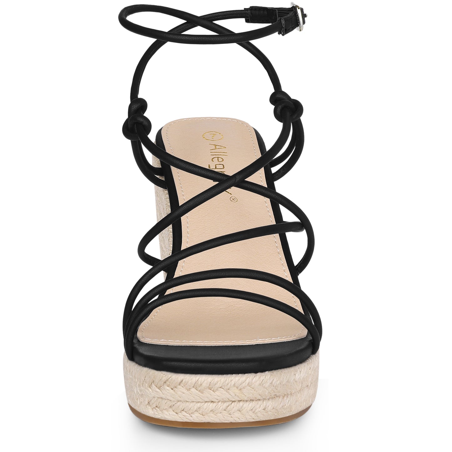 Sandalias de cuña con plataforma y tiras para mujer