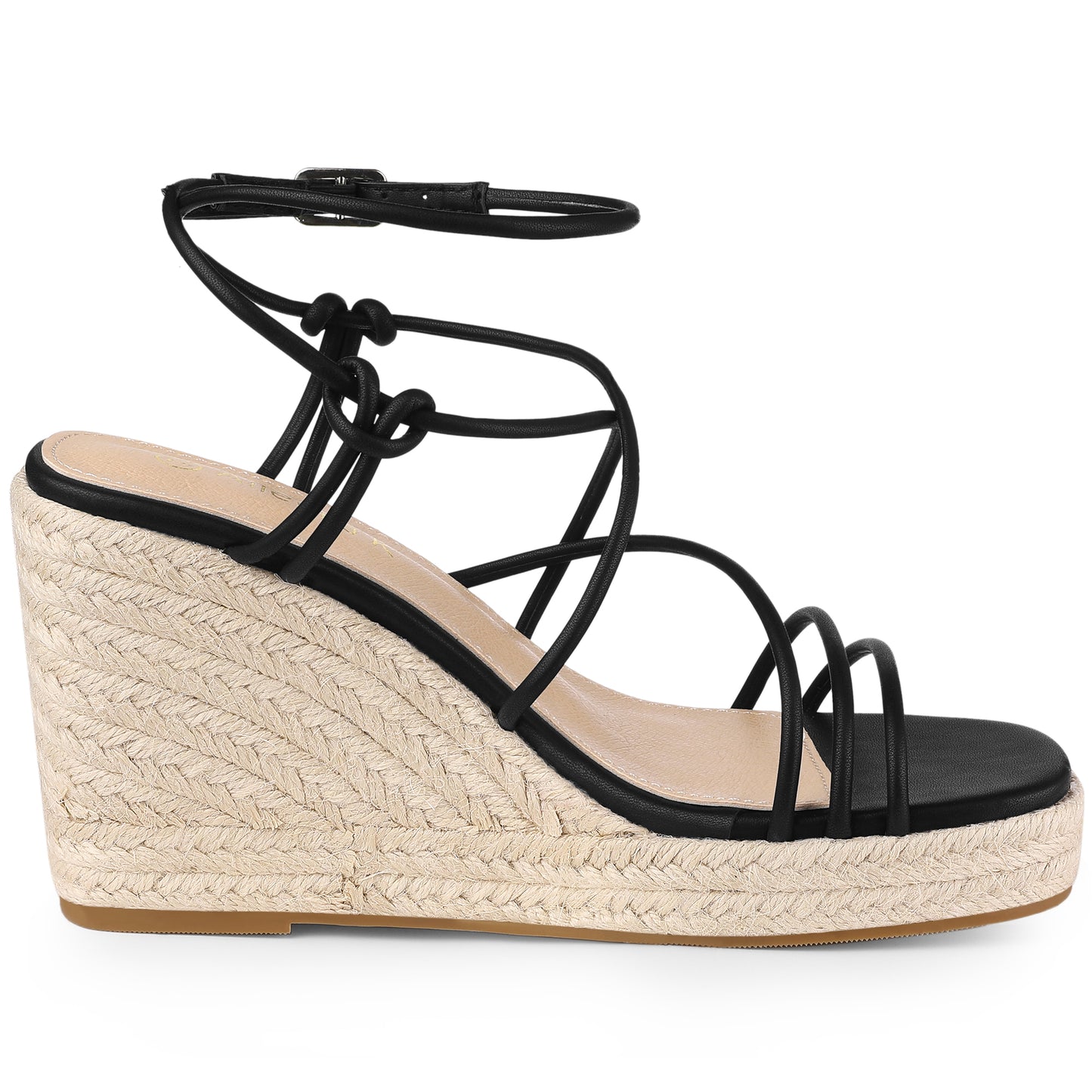 Sandalias de cuña con plataforma y tiras para mujer
