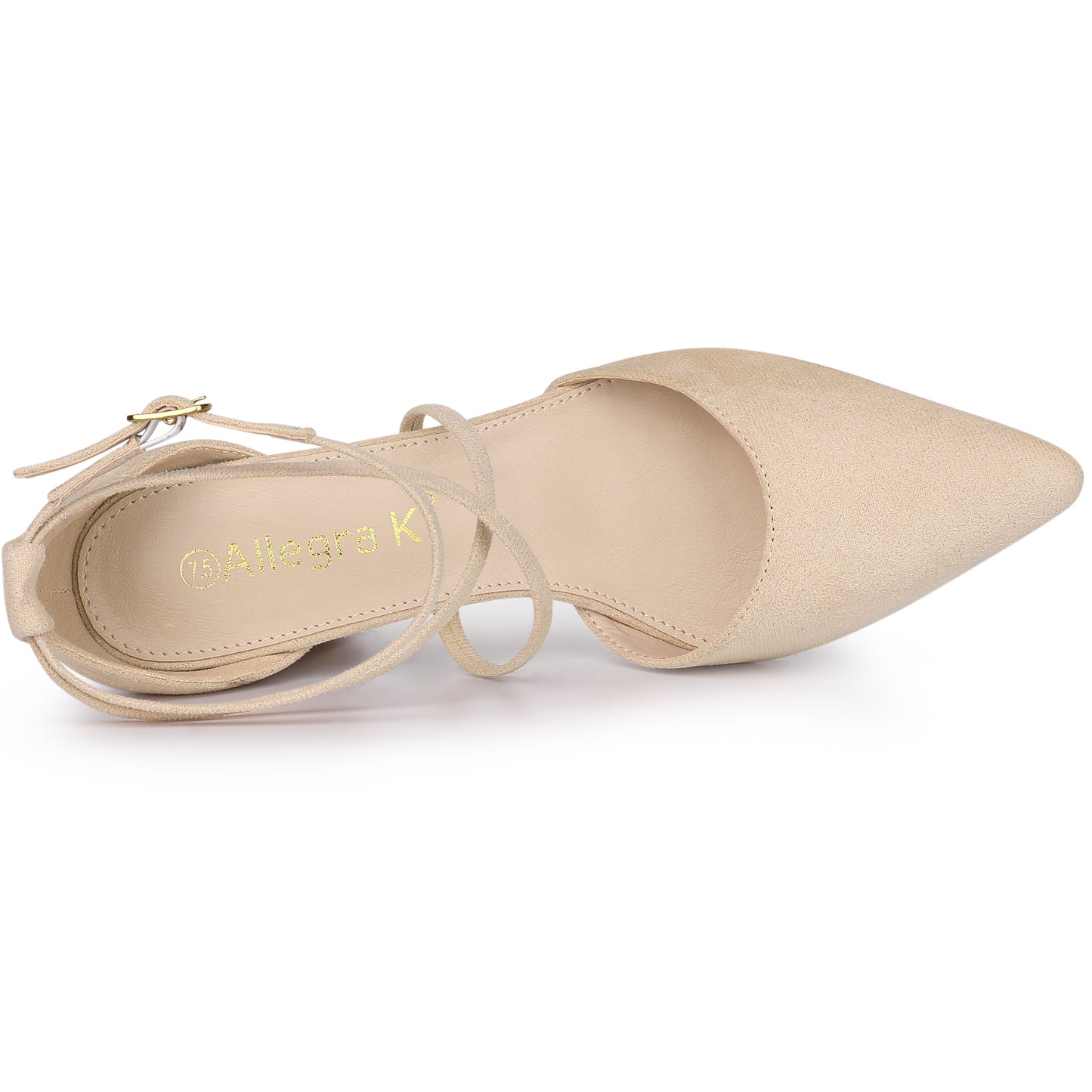 Sandalias de tacón grueso con punta puntiaguda y tiras cruzadas para mujer