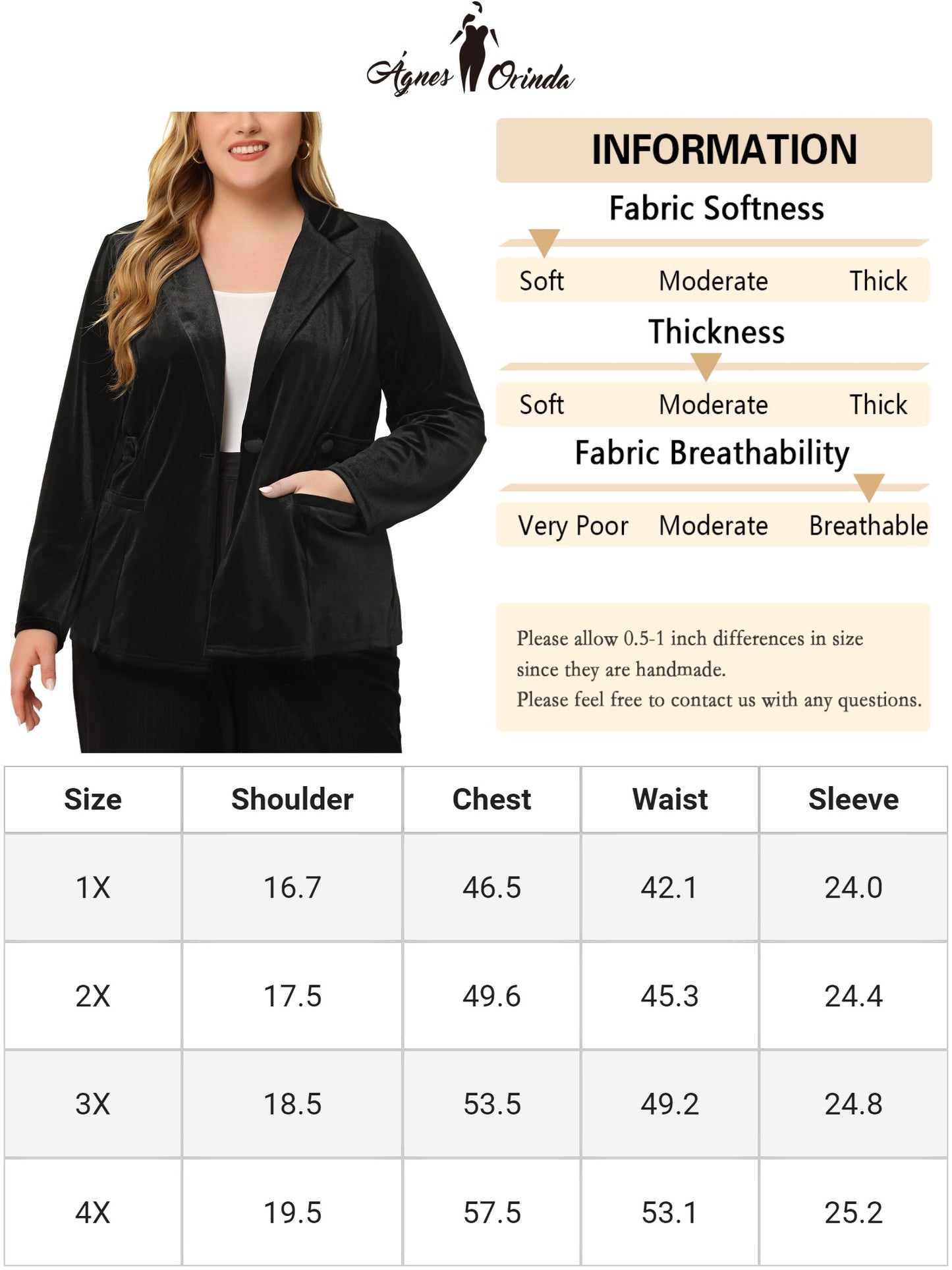 Women Vintage Plus Size Button Notched Lapel Casual Blazer Velvet Jacket