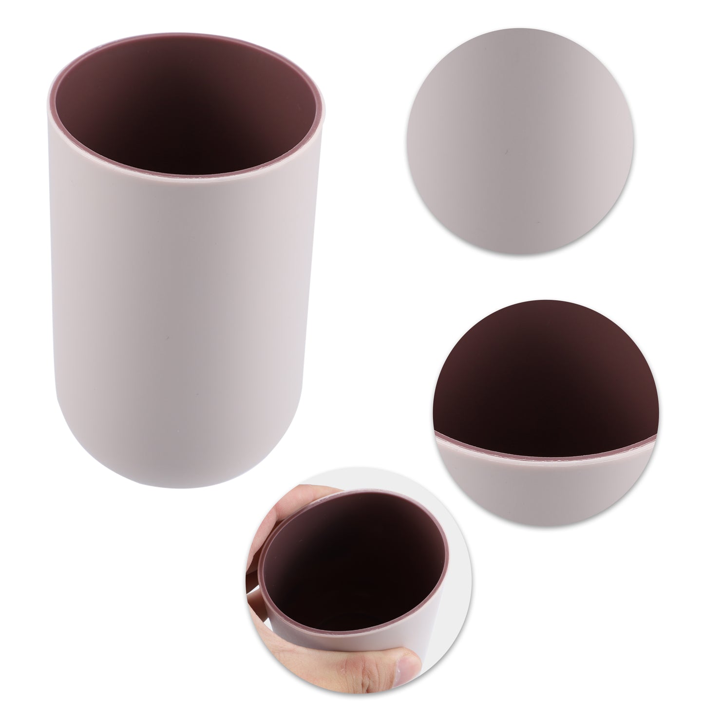2 Pcs Bathroom Tumblers, Toothbrush Cup, 4.33"x2.76" 350ml Pink