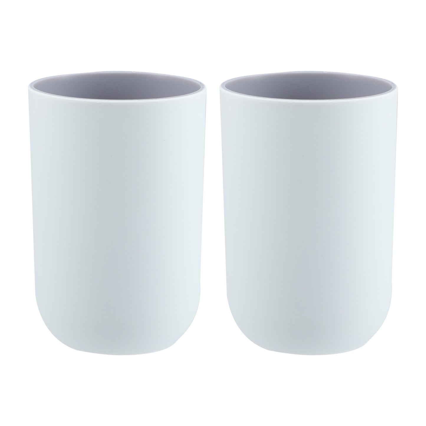 2 vasos de baño, vaso para cepillo de dientes, 11 x 7 cm, 350 ml, color gris