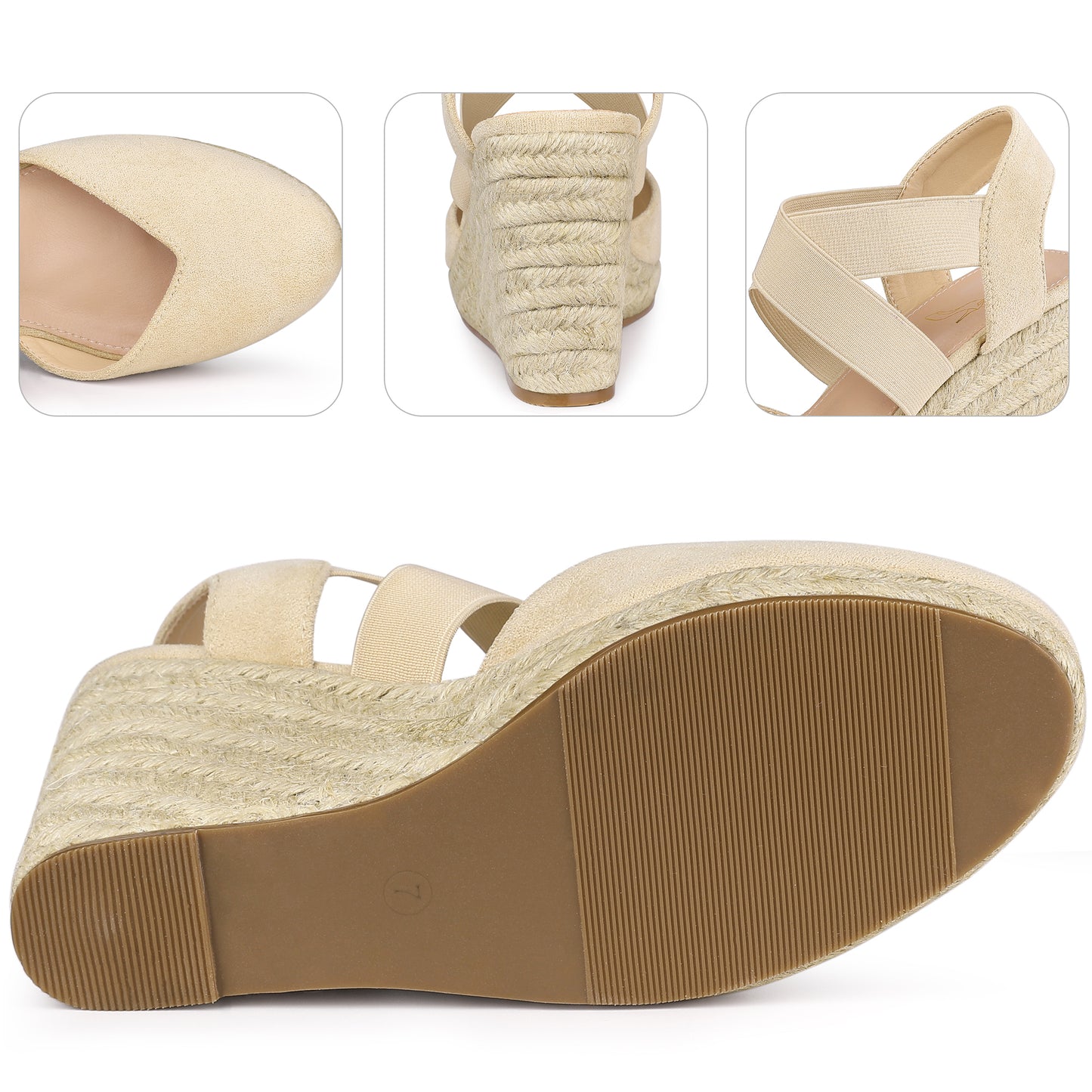 Sandalias de alpargatas con plataforma y punta cerrada para mujer
