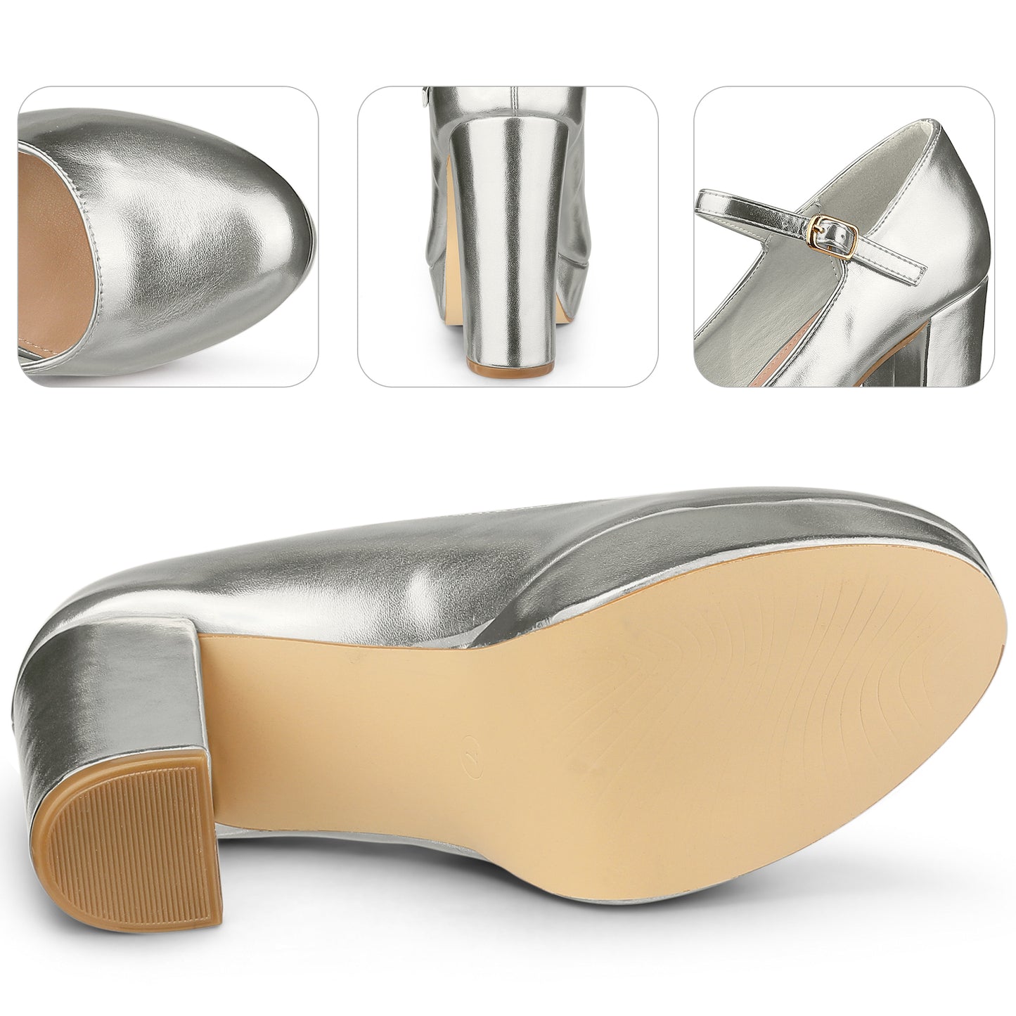 Women Platform Mary Janes Shoes Chunky High Heels Pumps