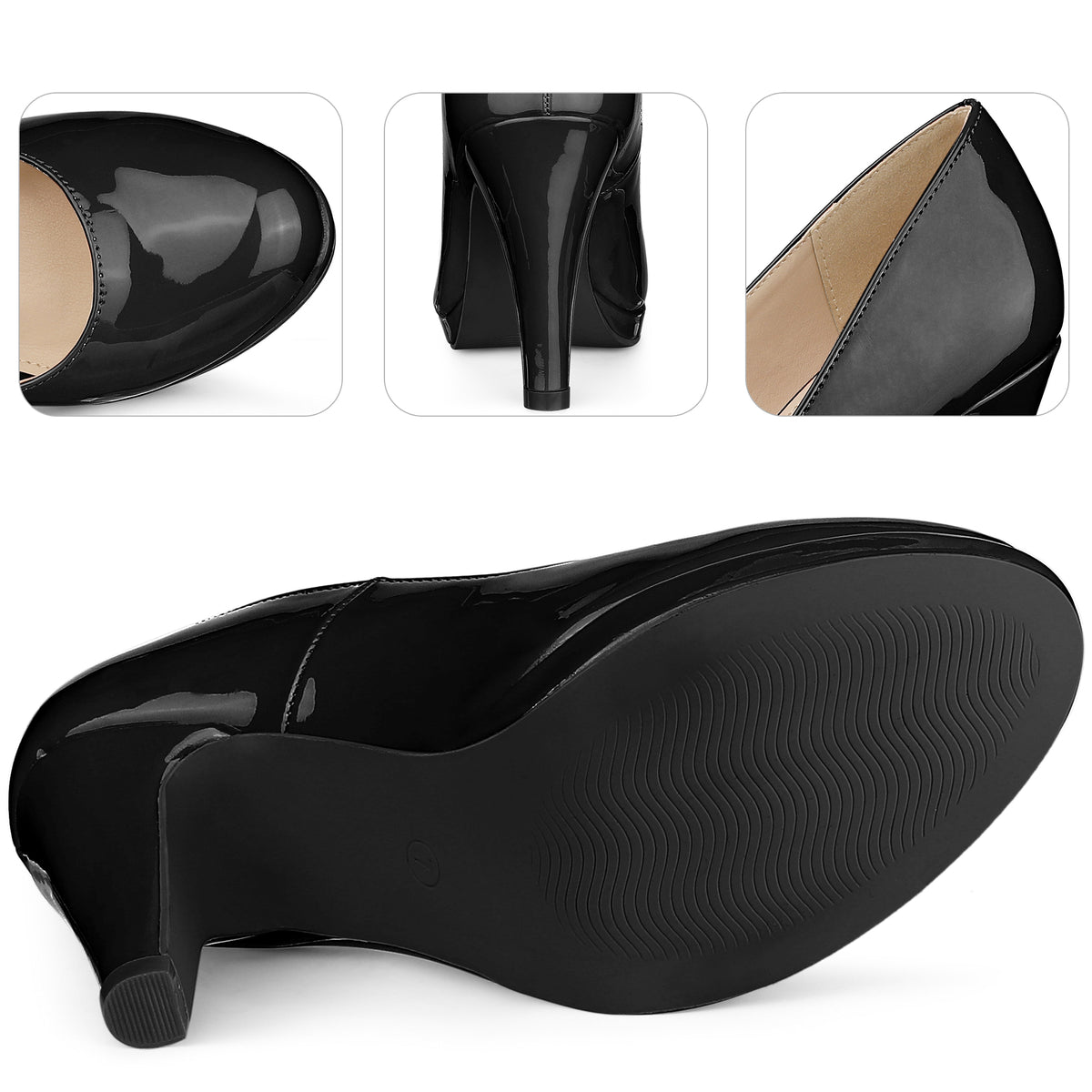Women Round Toe Platform Stiletto Heel Mary Jane Pumps