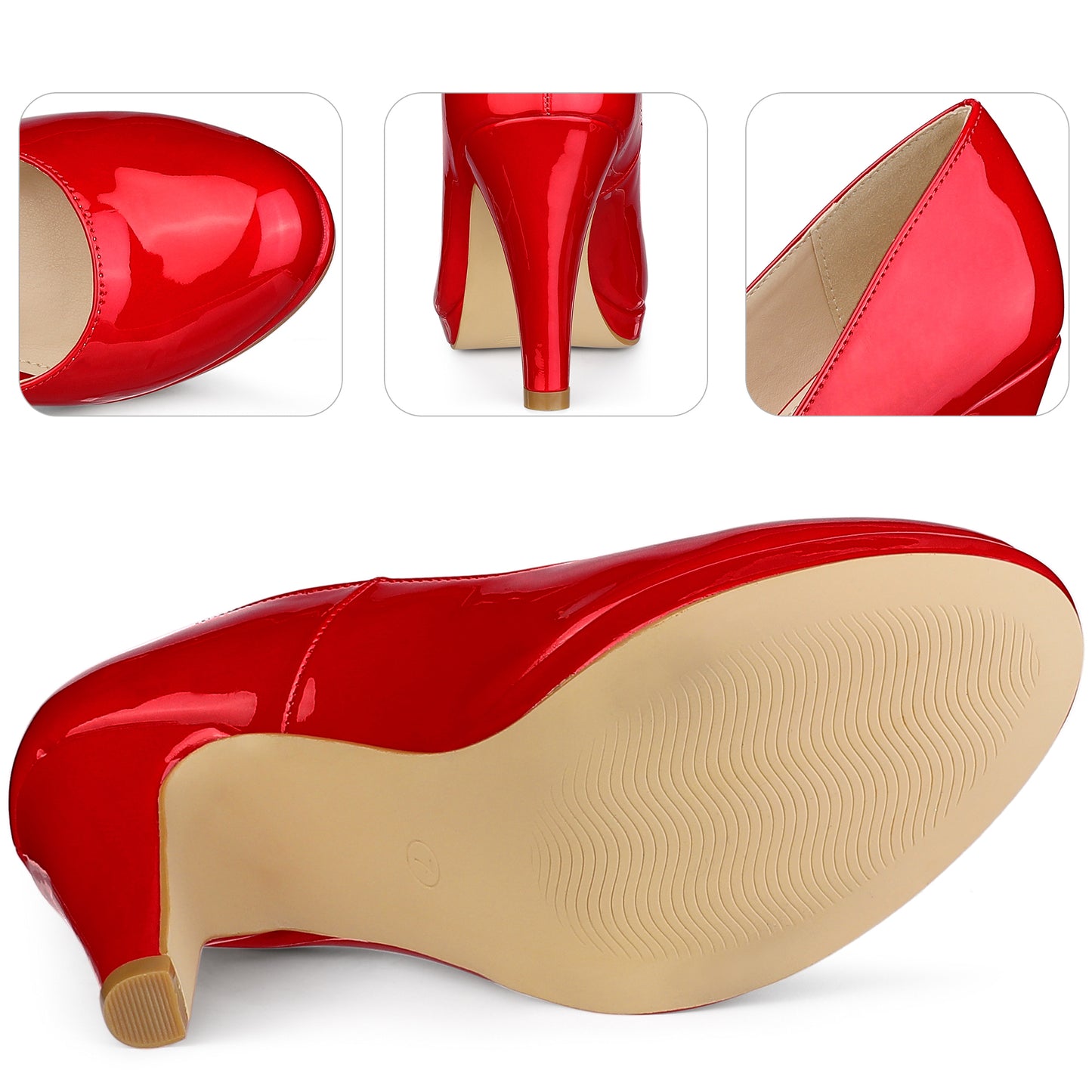 Zapatos Mary Jane con plataforma y tacón de aguja y punta redonda para mujer
