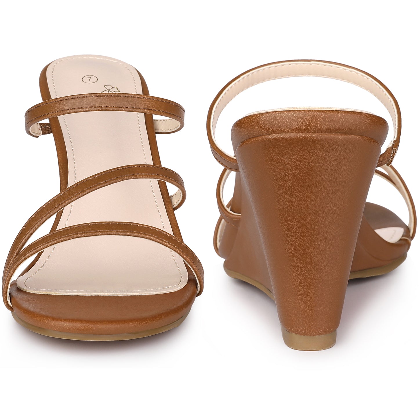 Women Strappy Low Wedges Slip On Wedge Heels Slide Sandals