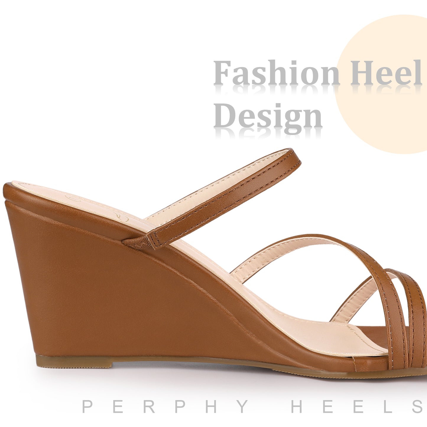 Women Strappy Low Wedges Slip On Wedge Heels Slide Sandals