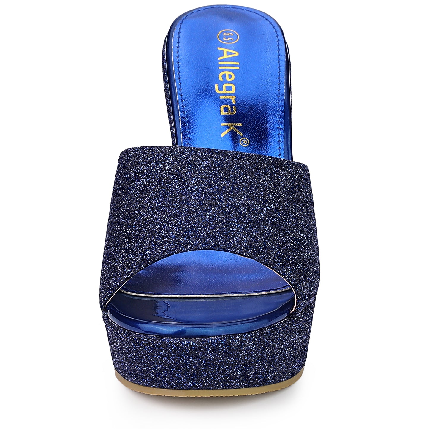 Women's Glitter Platform Slip On Wedge Heels Sandals