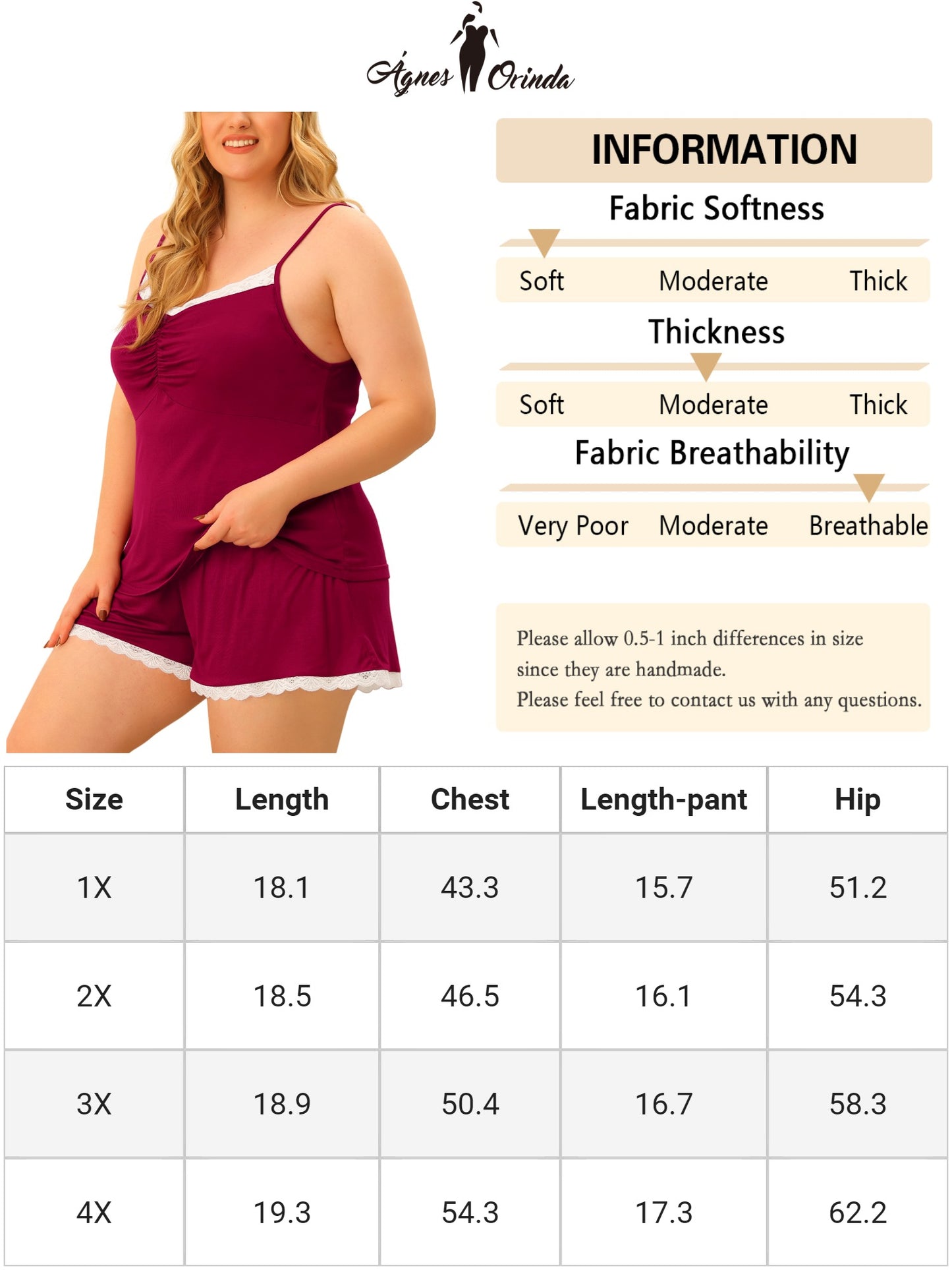 Conjunto de pijama de talla grande para mujer, camisola y pantalones cortos, ropa de dormir sexy de encaje