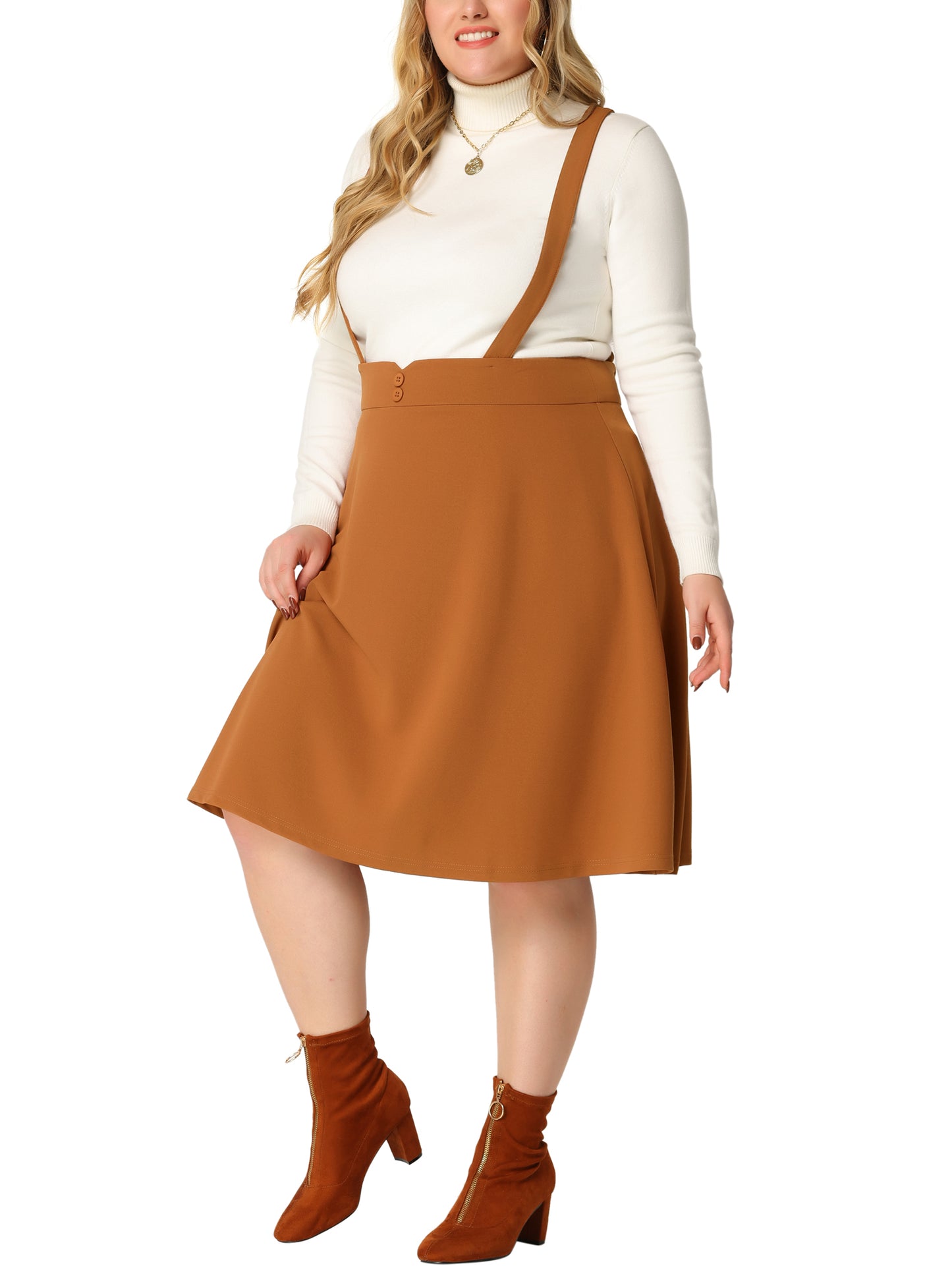 Women Plus Size Overall Skirt Suspender Braces Casual Dress Detachable Strap Short Skirts