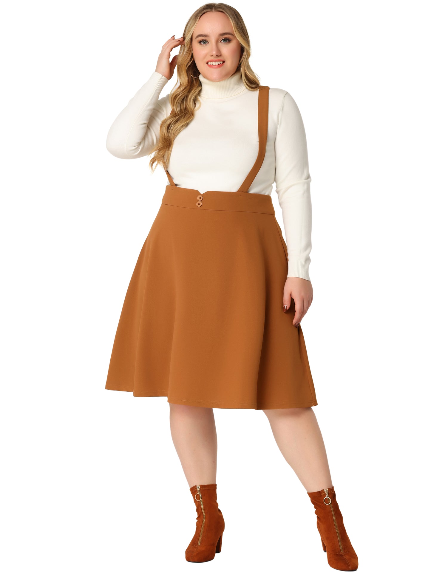 Women Plus Size Overall Skirt Suspender Braces Casual Dress Detachable Strap Short Skirts