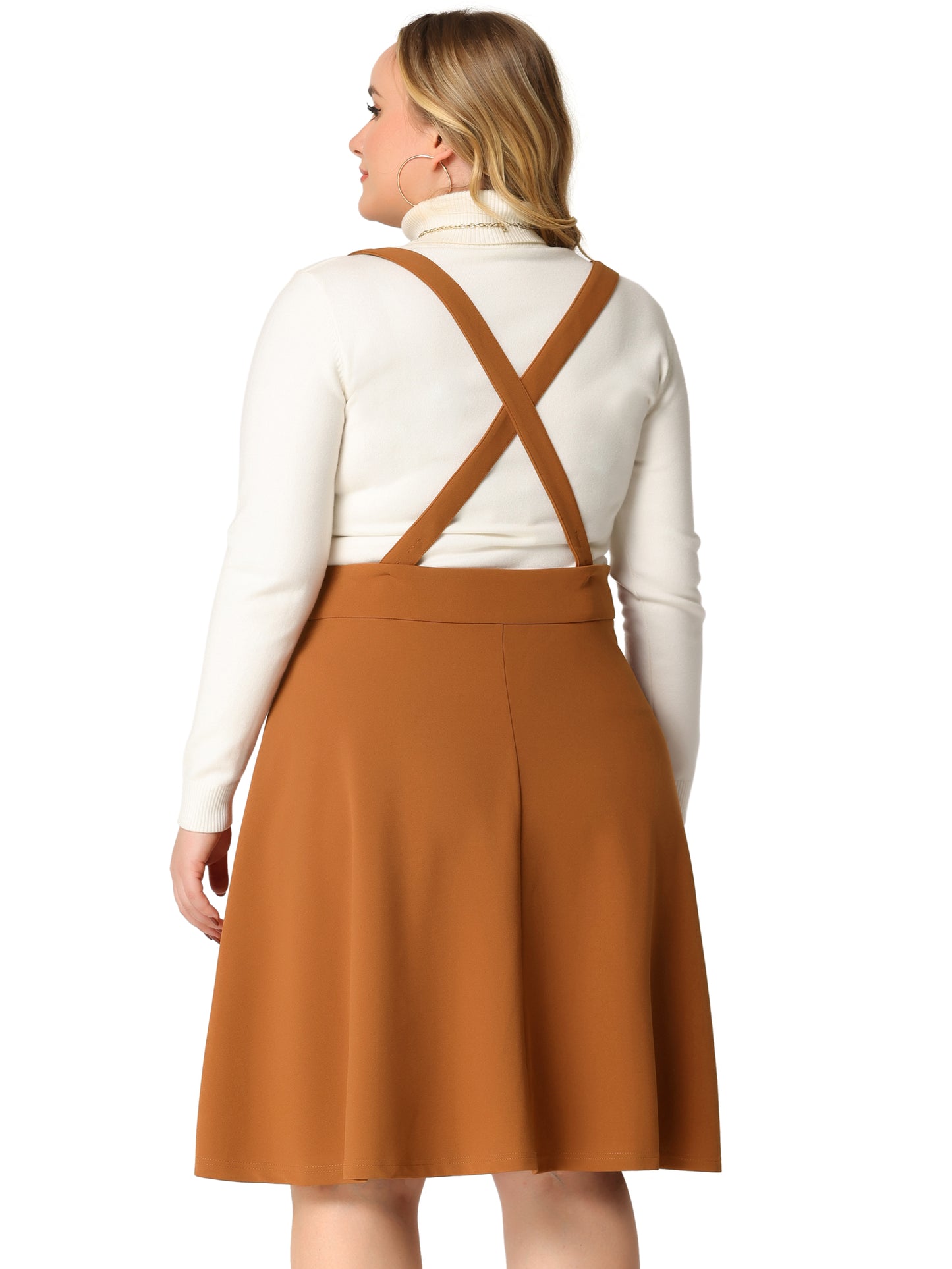Women Plus Size Overall Skirt Suspender Braces Casual Dress Detachable Strap Short Skirts