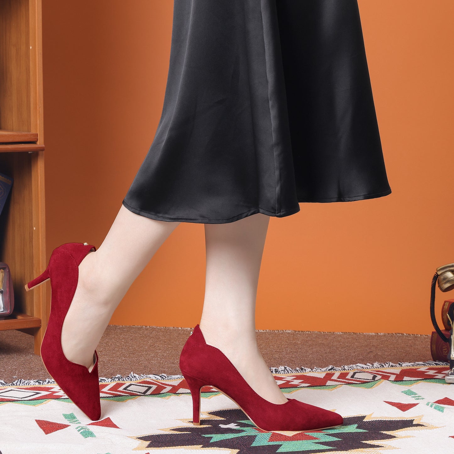 Zapatos de tacón de aguja con punta puntiaguda para mujer