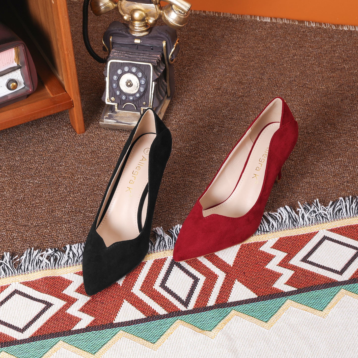 Zapatos de tacón de aguja con punta puntiaguda para mujer