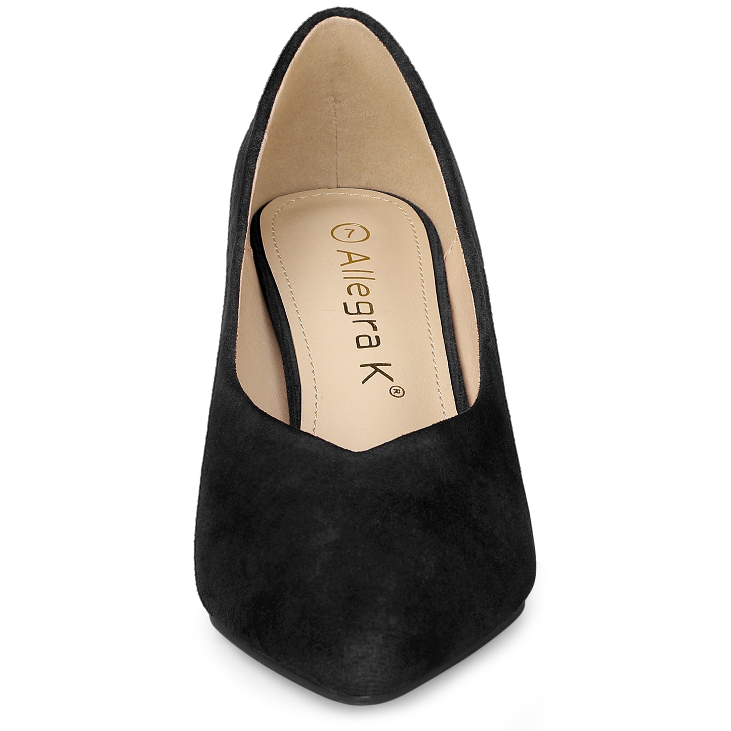 Zapatos de tacón bajo con punta puntiaguda y tacón grueso para mujer