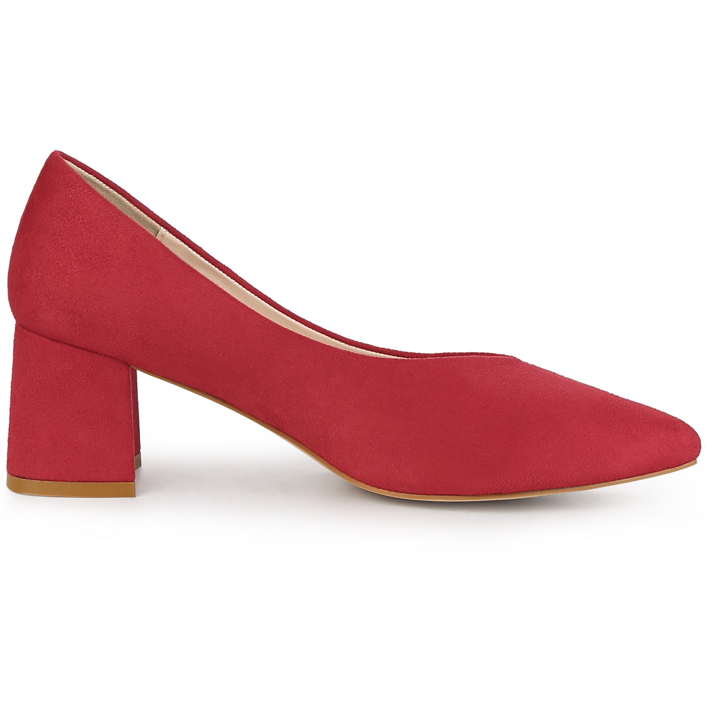 Zapatos de tacón bajo con punta puntiaguda y tacón grueso para mujer