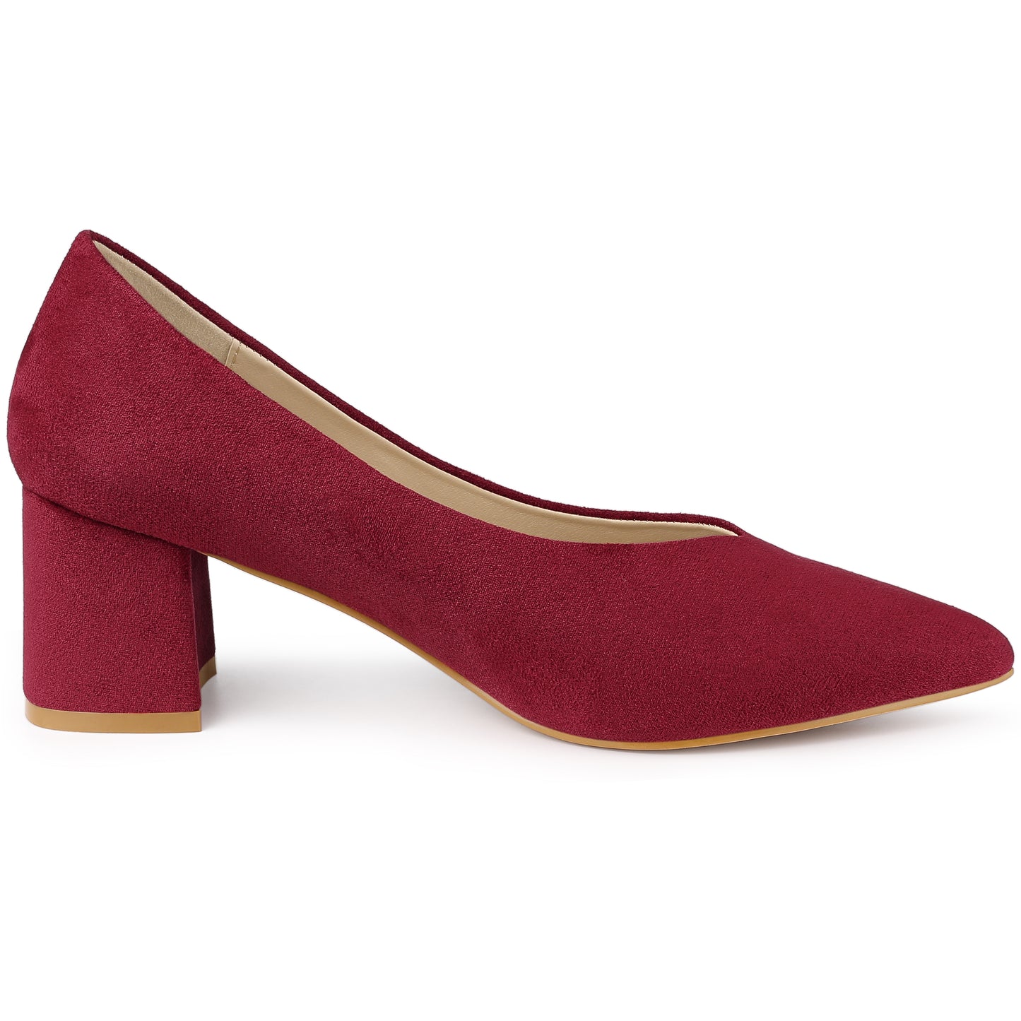 Zapatos de tacón bajo con punta puntiaguda y tacón grueso para mujer