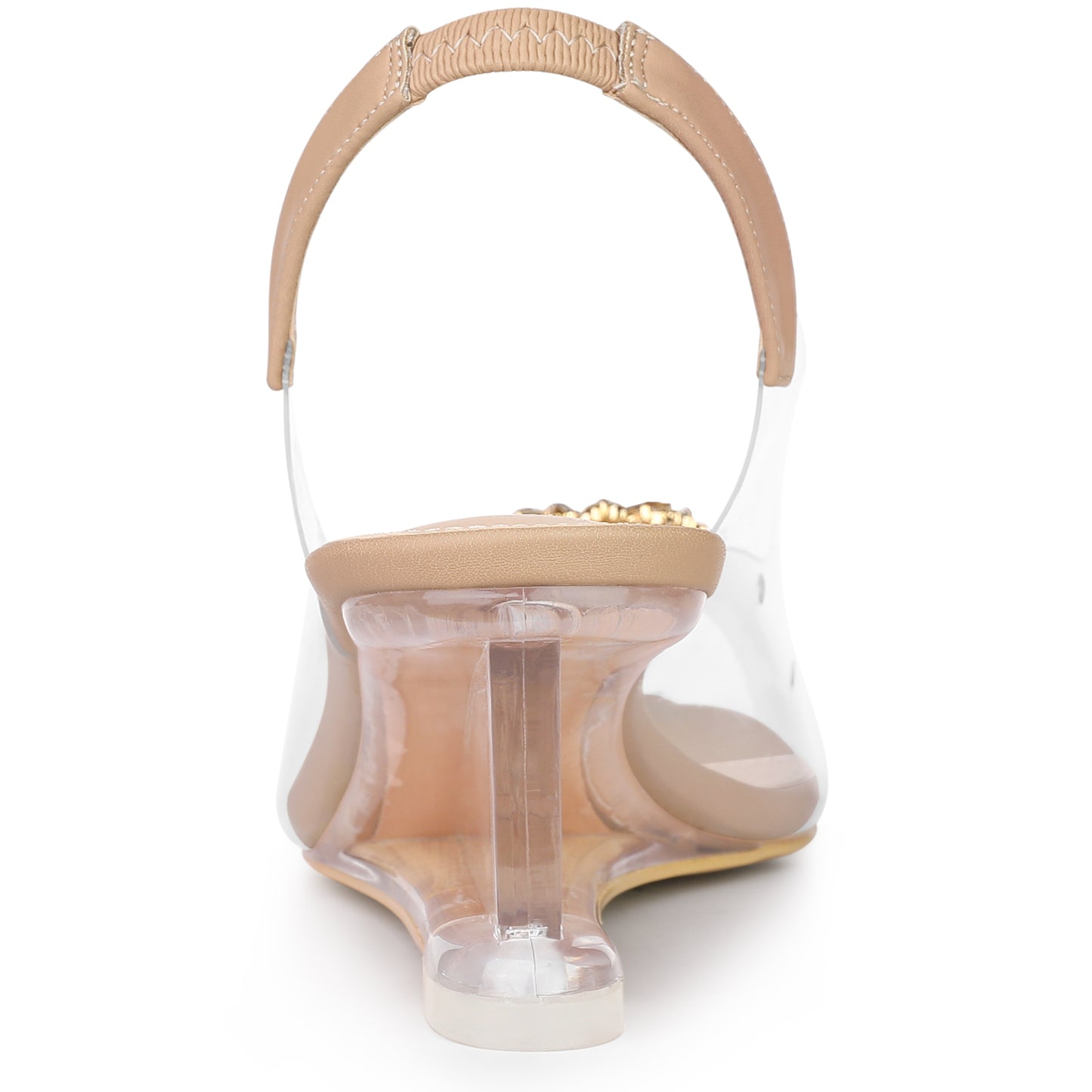 Sandalias de mujer con punta abierta, tacones de cuña transparentes y diamantes de imitación