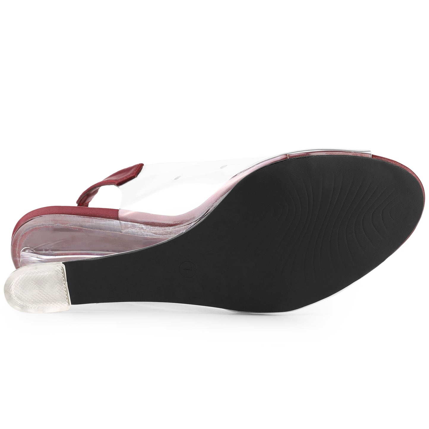 Sandalias de mujer con punta abierta, tacones de cuña transparentes y diamantes de imitación