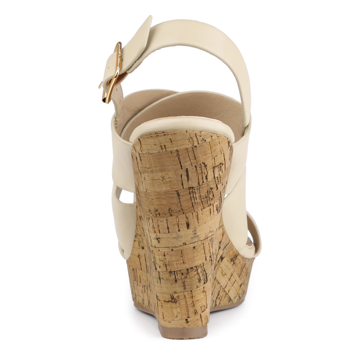 Women's Wood Decoration Strappy Platform Wedge Sandals