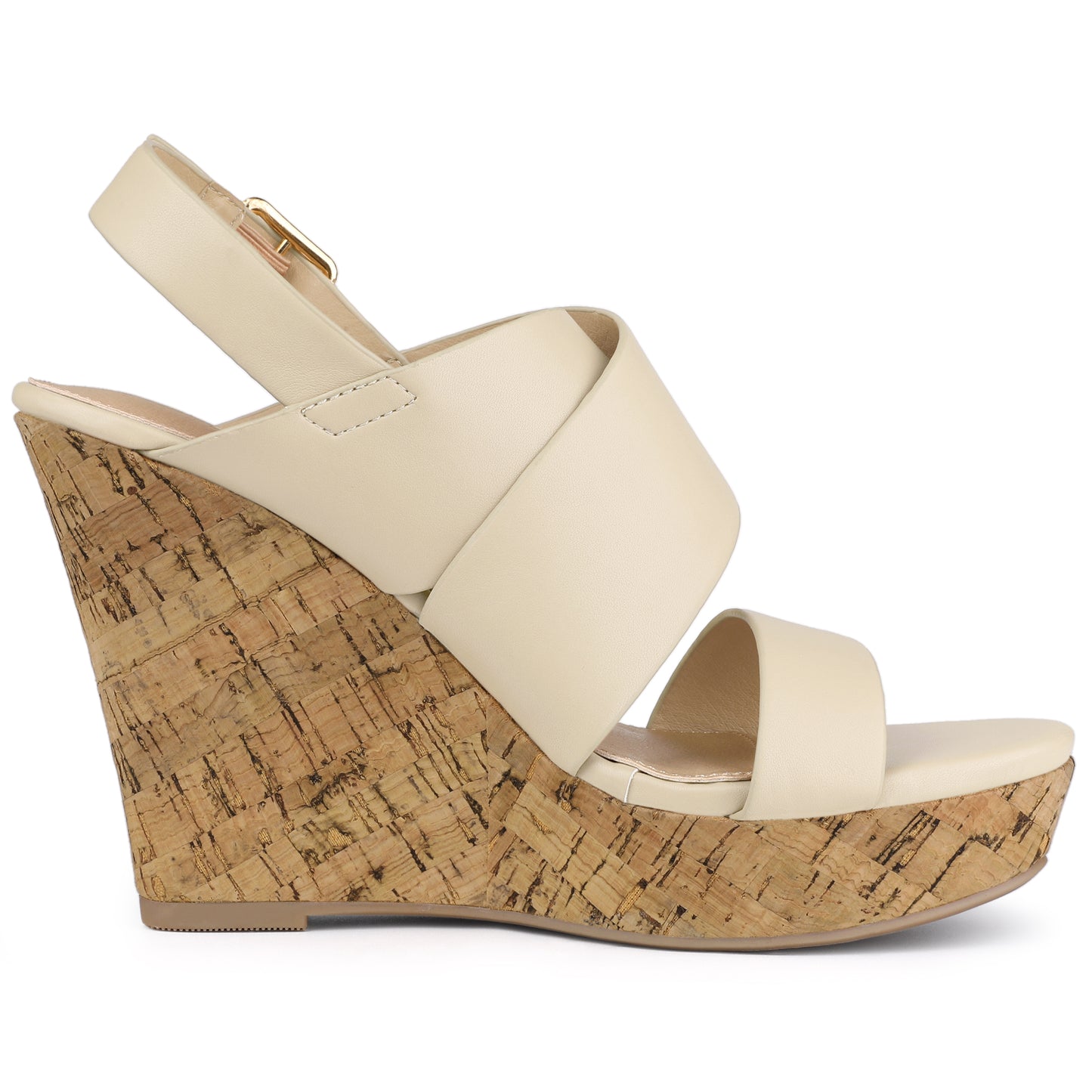 Women's Wood Decoration Strappy Platform Wedge Sandals