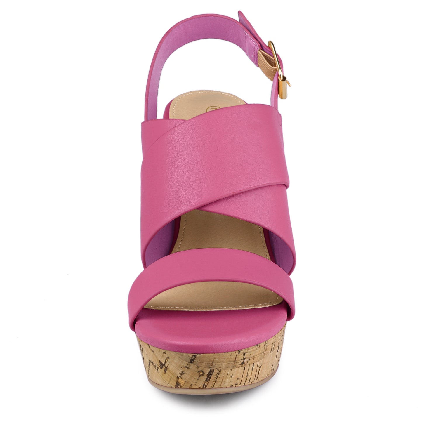 Women's Wood Decoration Strappy Platform Wedge Sandals