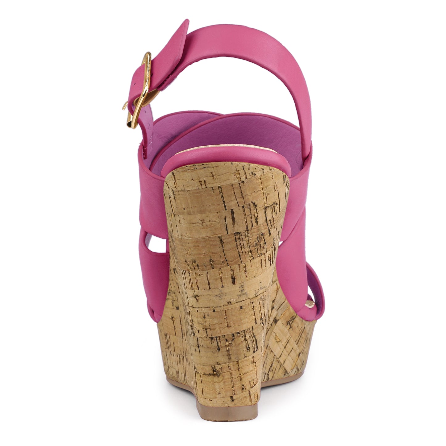 Women's Wood Decoration Strappy Platform Wedge Sandals