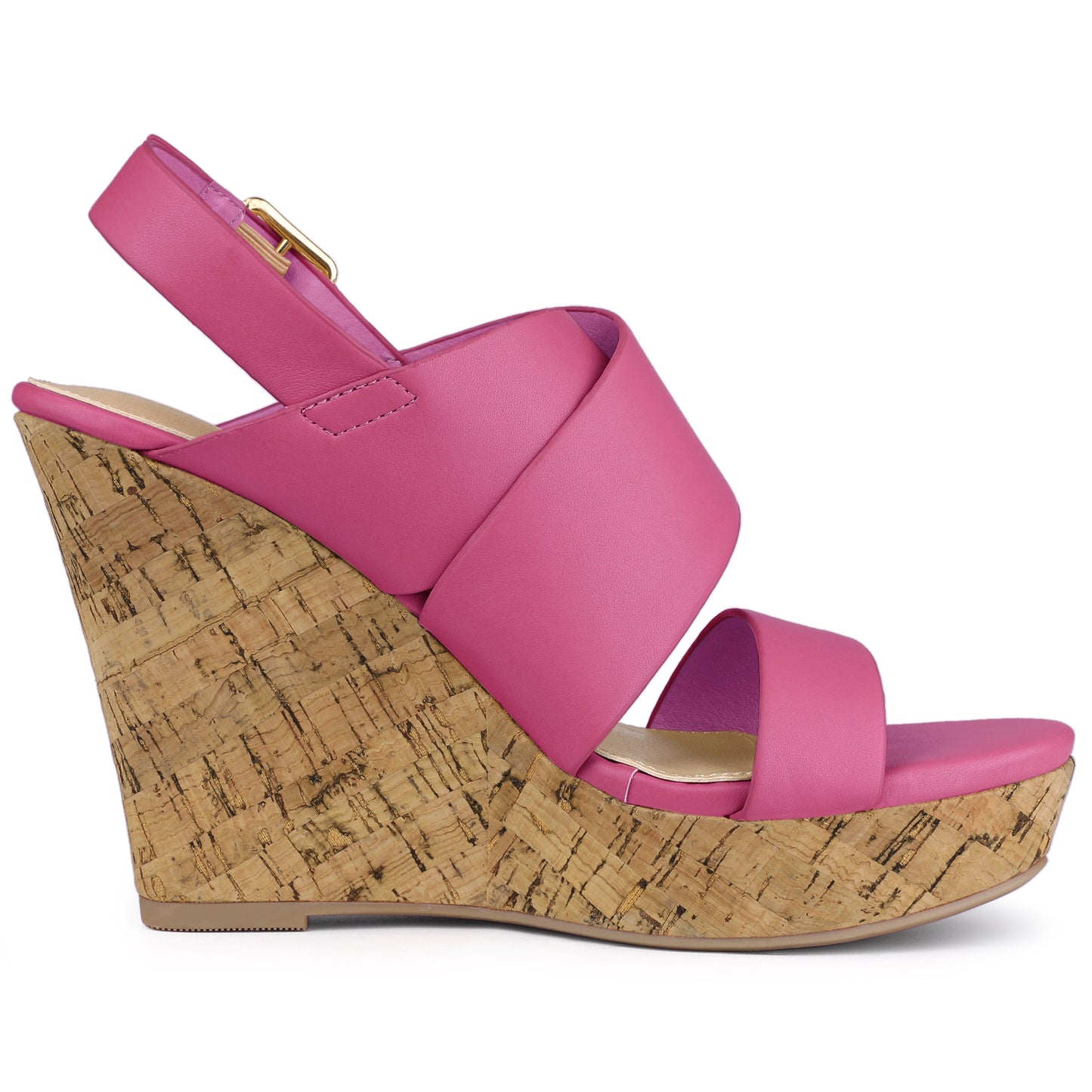 Women's Wood Decoration Strappy Platform Wedge Sandals