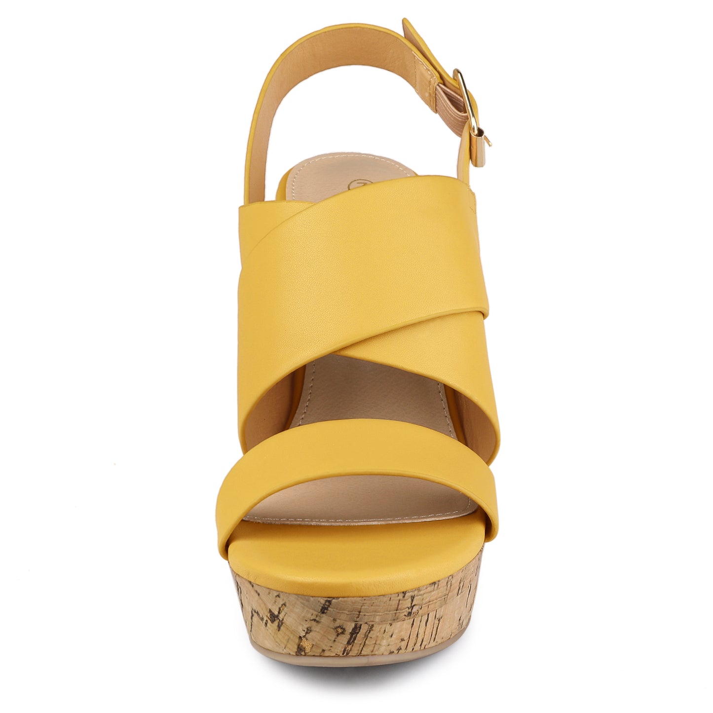 Women's Wood Decoration Strappy Platform Wedge Sandals