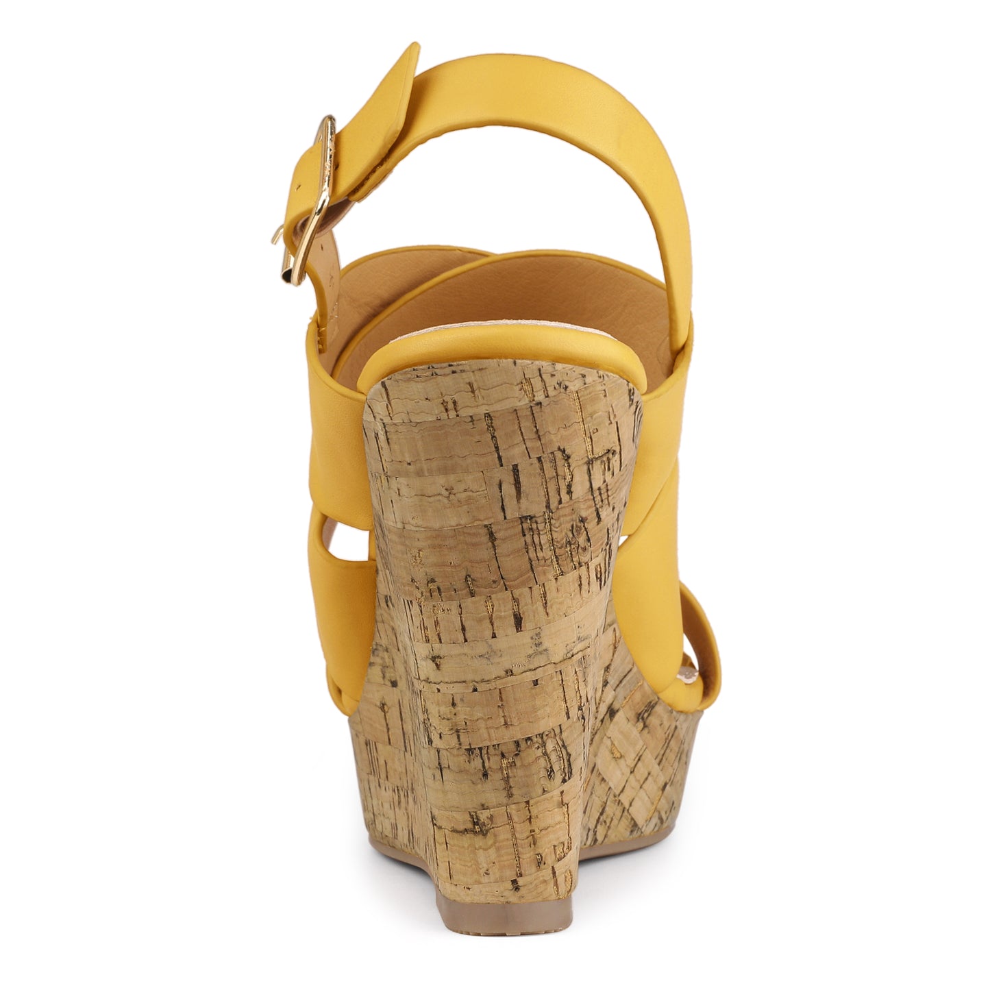 Women's Wood Decoration Strappy Platform Wedge Sandals
