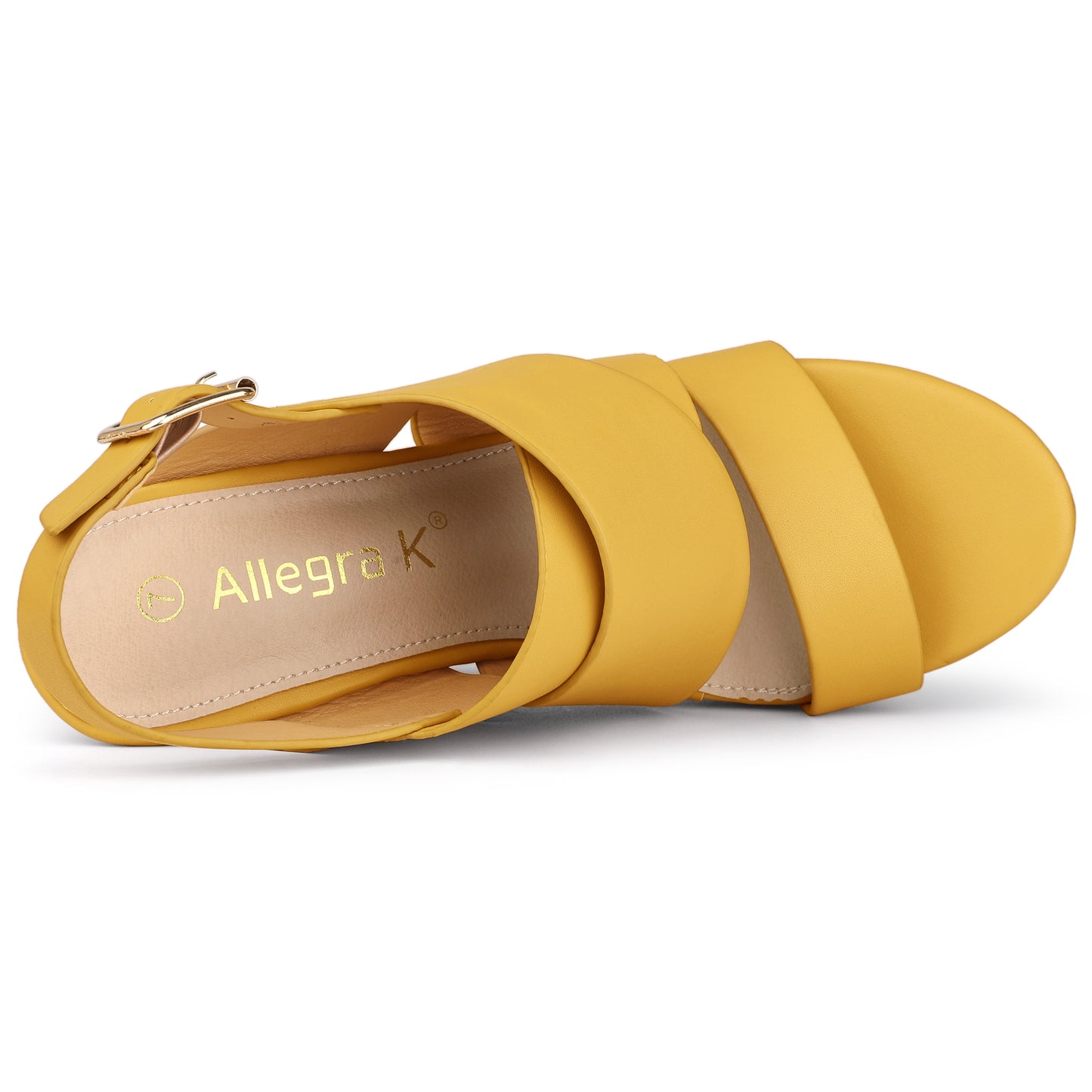 Women's Wood Decoration Strappy Platform Wedge Sandals