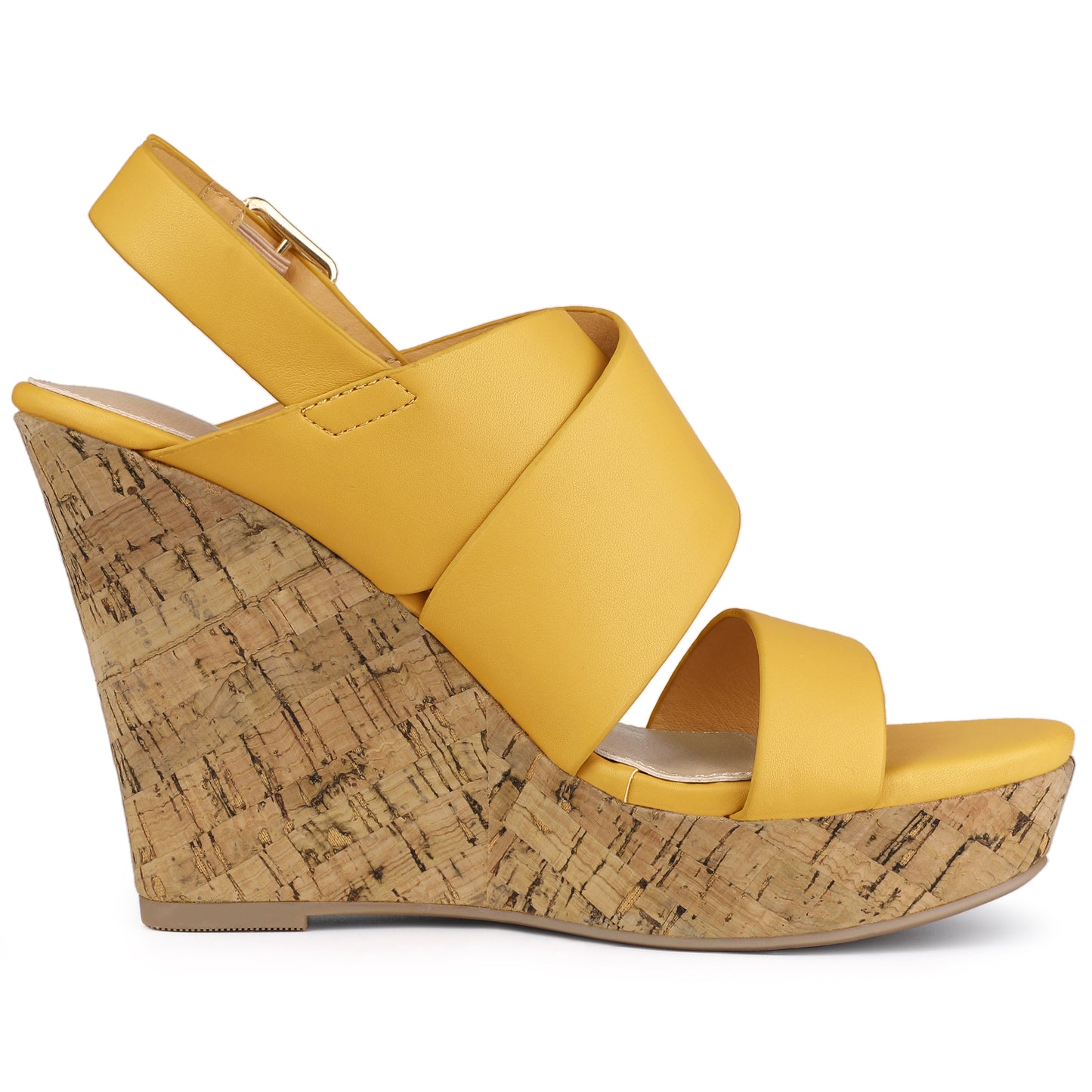 Women's Wood Decoration Strappy Platform Wedge Sandals