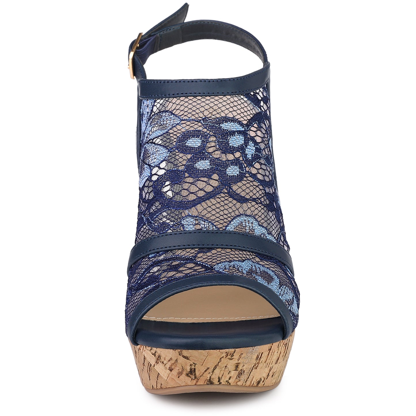 Sandalias de cuña con plataforma y punta abierta para mujer