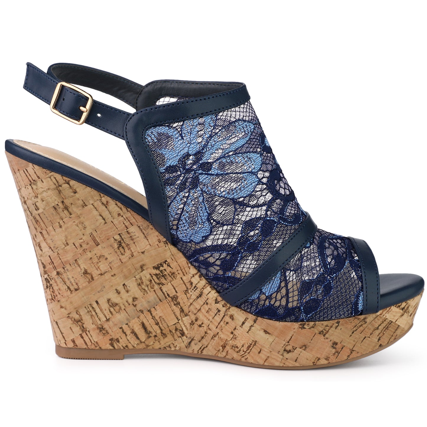 Sandalias de cuña con plataforma y punta abierta para mujer