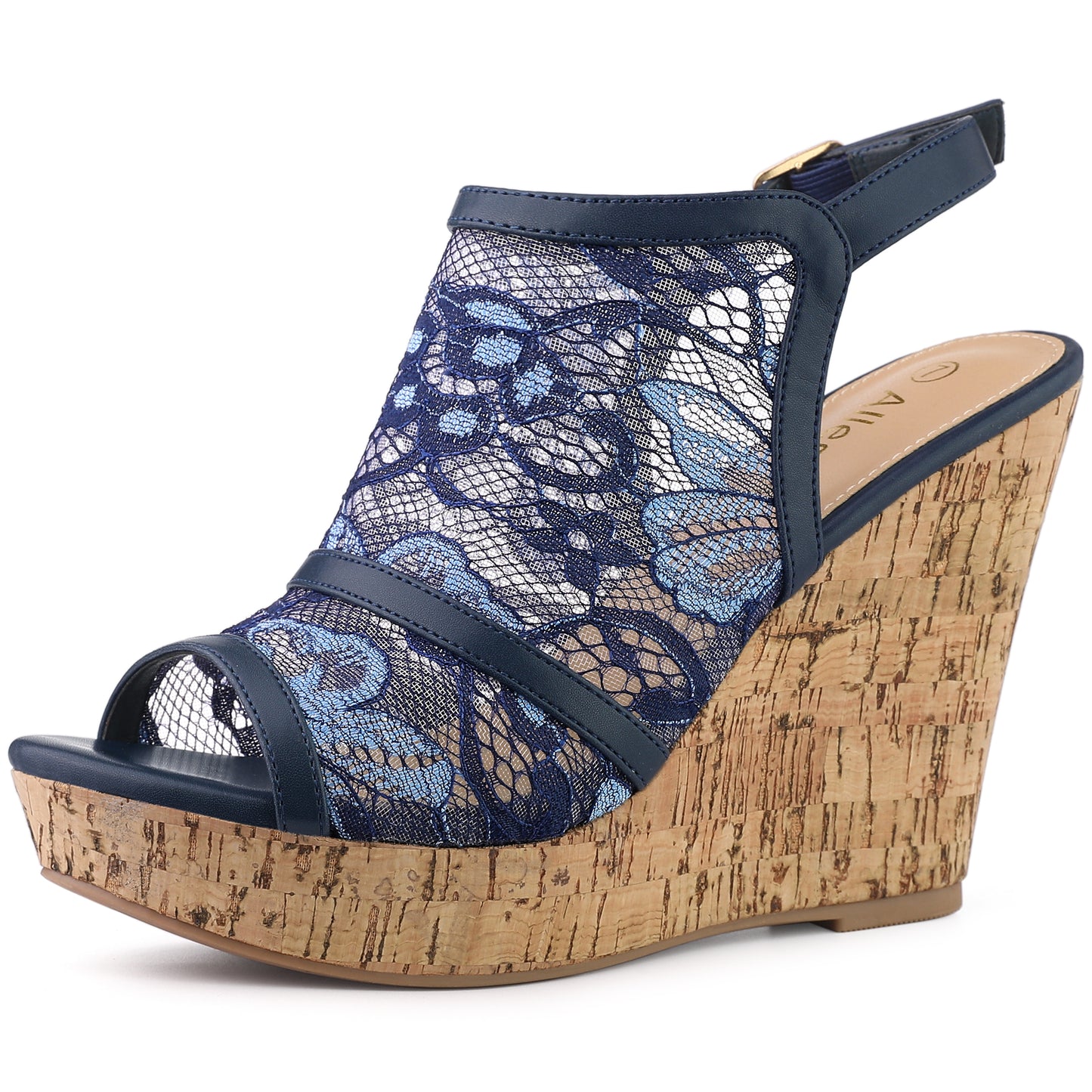 Sandalias de cuña con plataforma y punta abierta para mujer