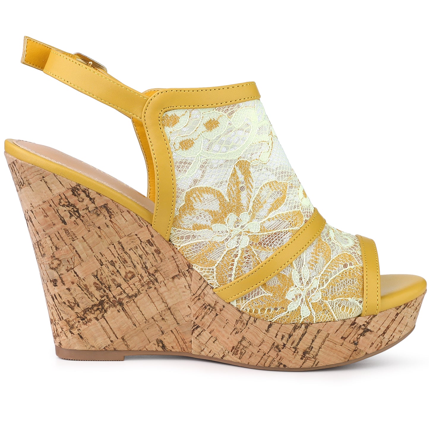 Sandalias de cuña con plataforma y punta abierta para mujer