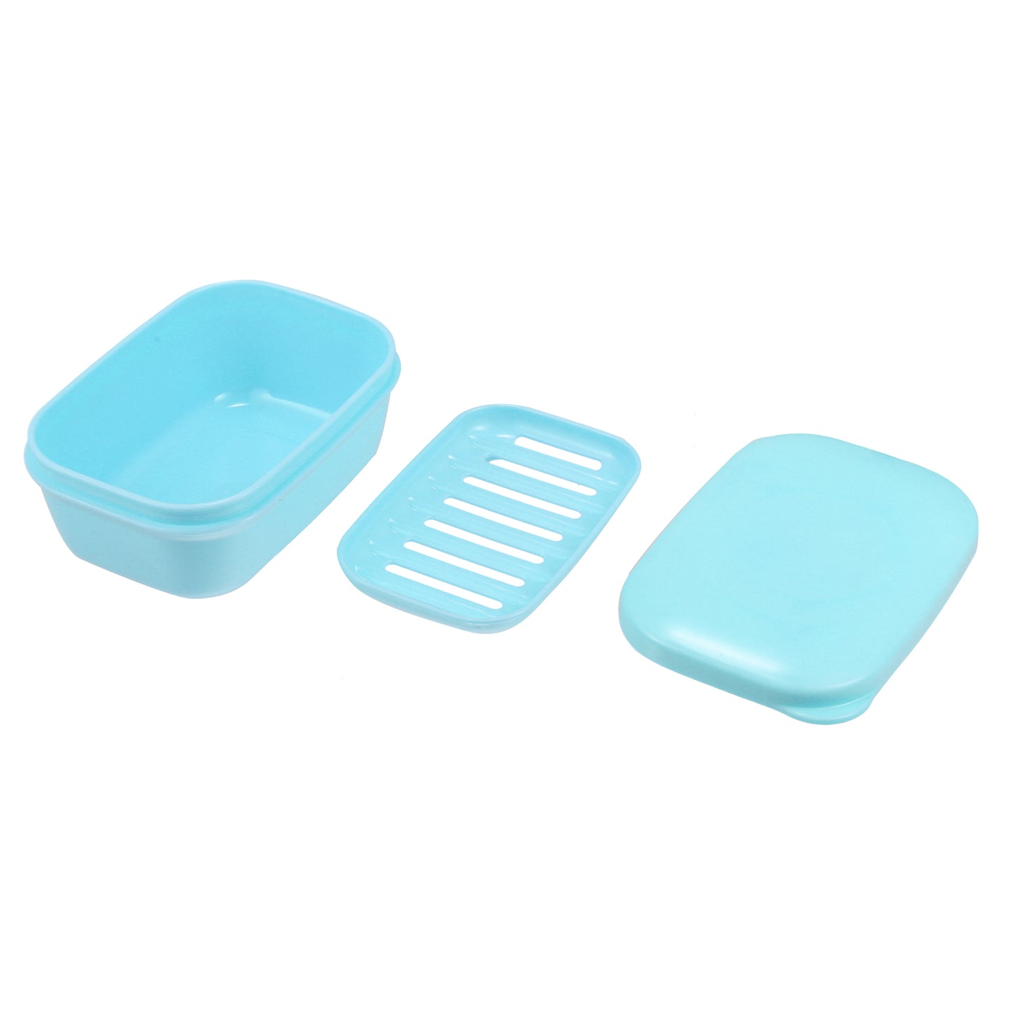 Plastic Soap Dish Soap Storage Box for Home Bathroom Kitchen Blue