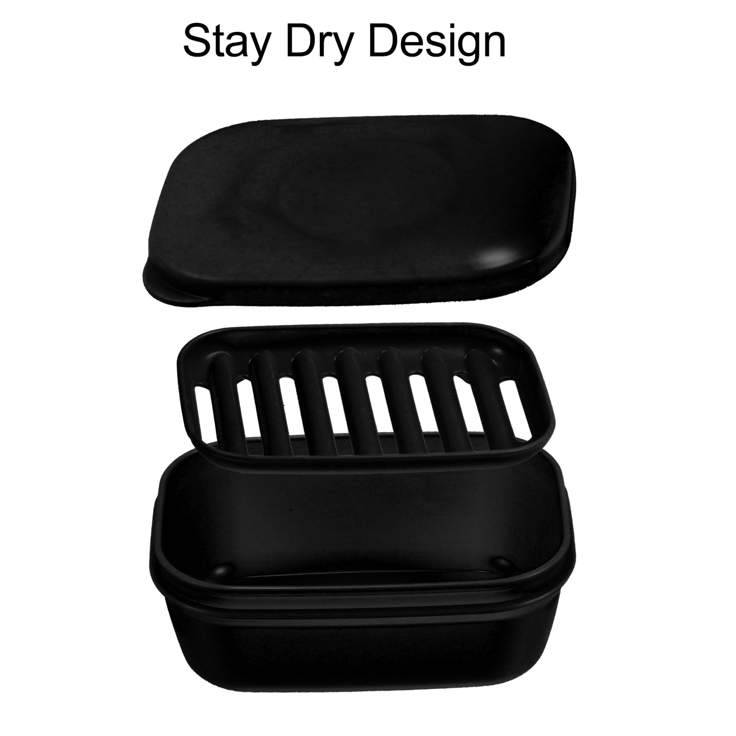 Plastic Soap Dish Soap Storage Box for Home Bathroom Kitchen Black