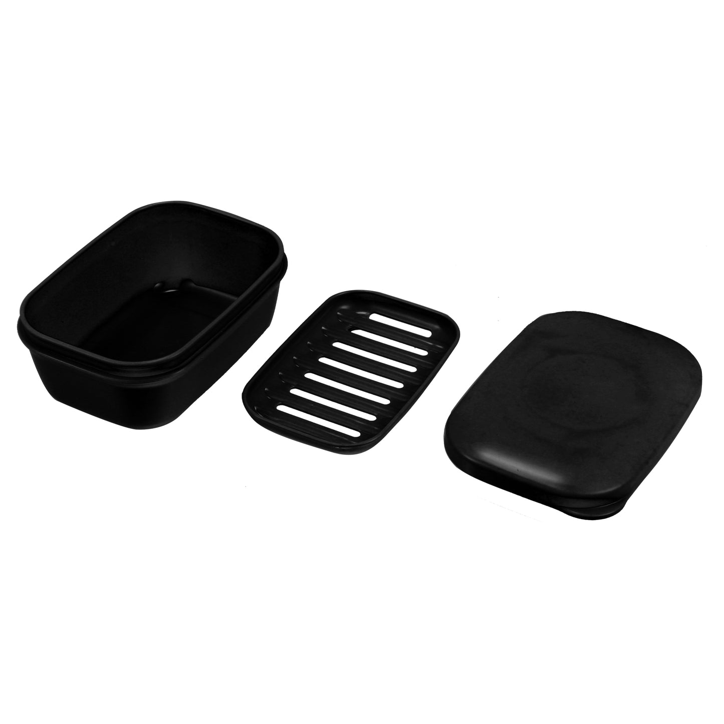 Plastic Soap Dish Soap Storage Box for Home Bathroom Kitchen Black