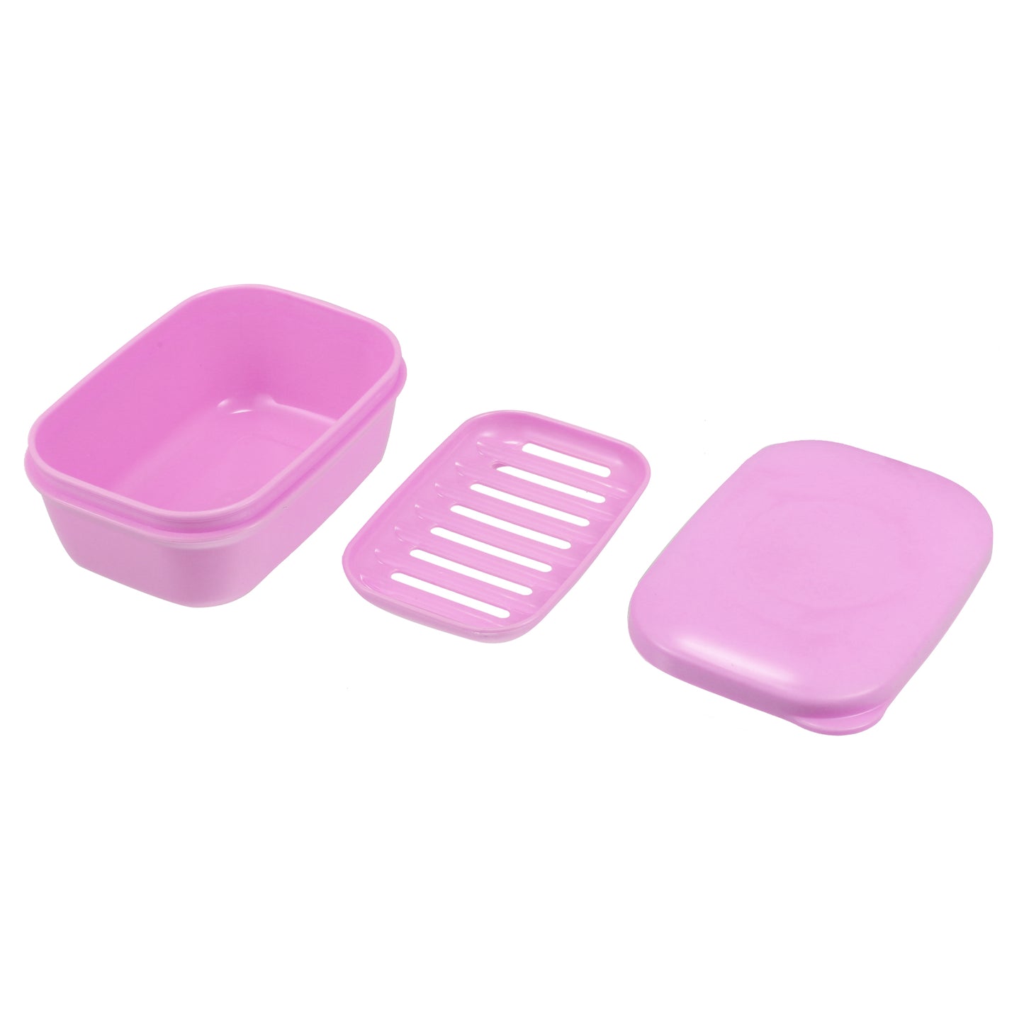 Jabonera de plástico, caja de almacenamiento de jabón para el hogar, baño, cocina, color rosa