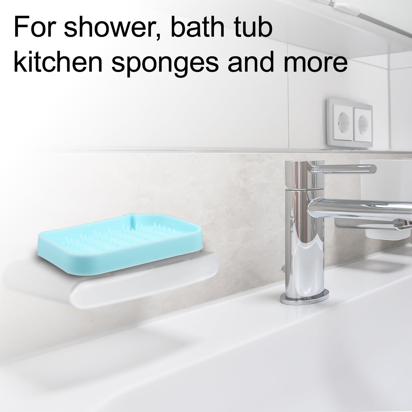 Silicone Soap Dish, Keep Soap Dry Cleaning Storage, 2 Pcs Blue
